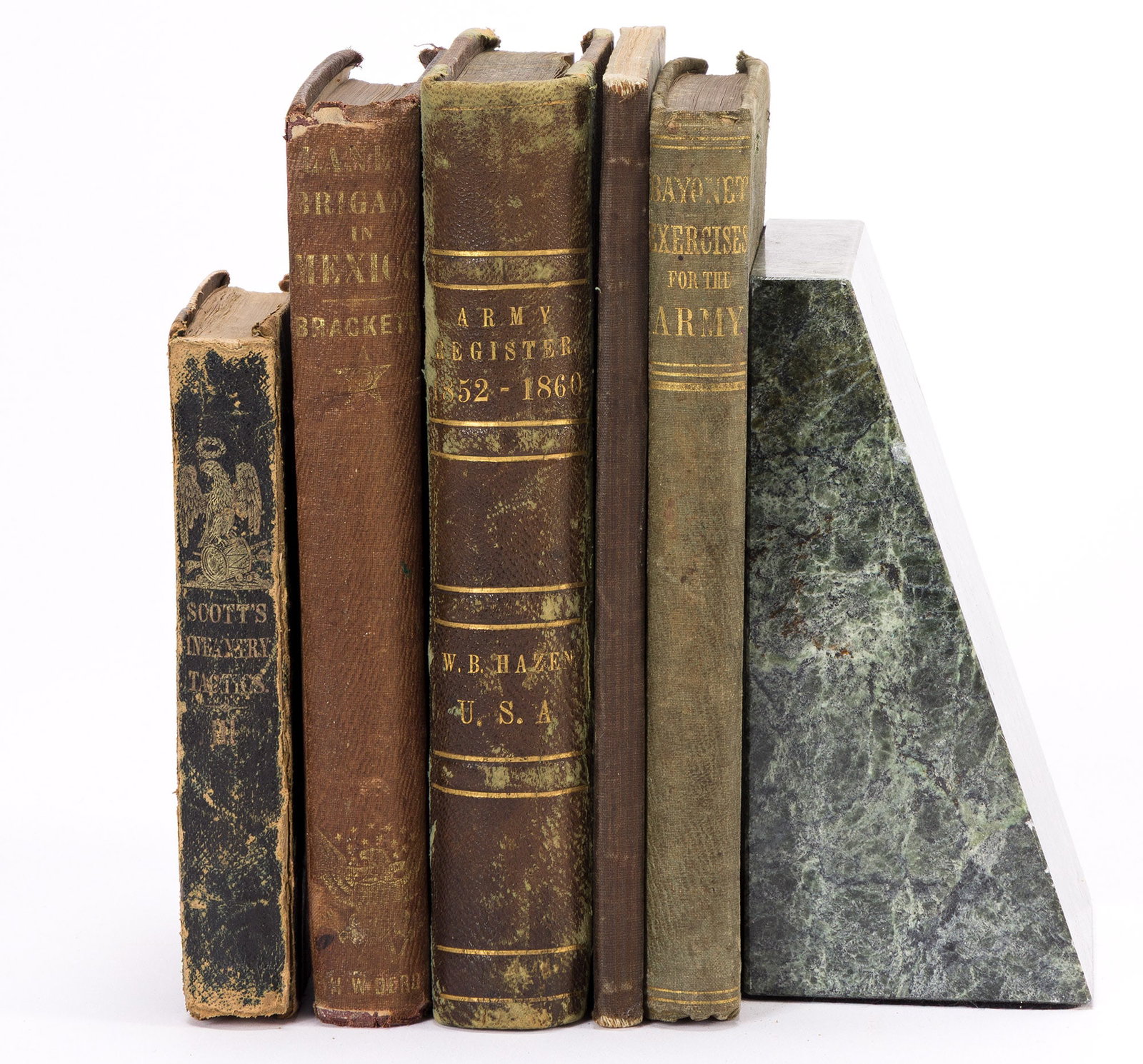 (CIVIL WAR.) Group of 5 military books from the library of Major General W.B. Hazen, 1852-1861 (1 of 2)