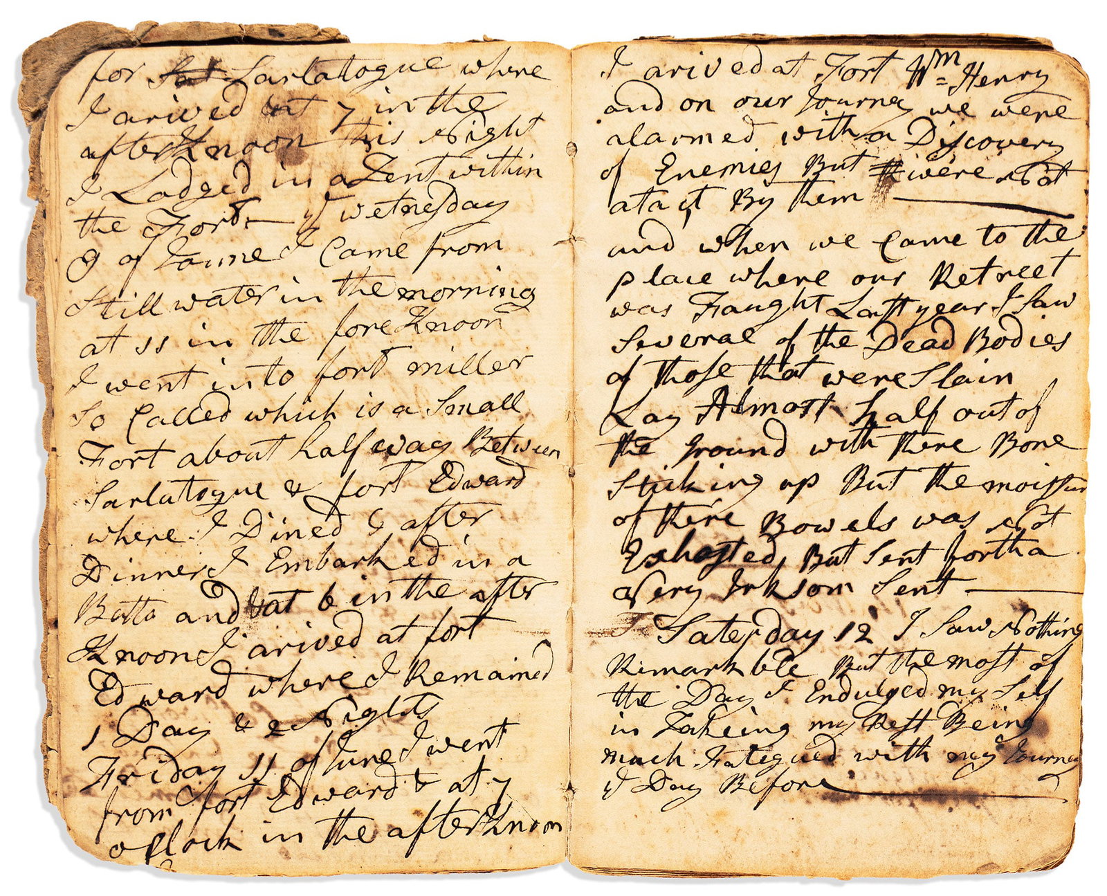 (COLONIAL WARS.) Thomas Weld. Diary kept during the French and Indian War, 28 April to 1 October (1 of 3)