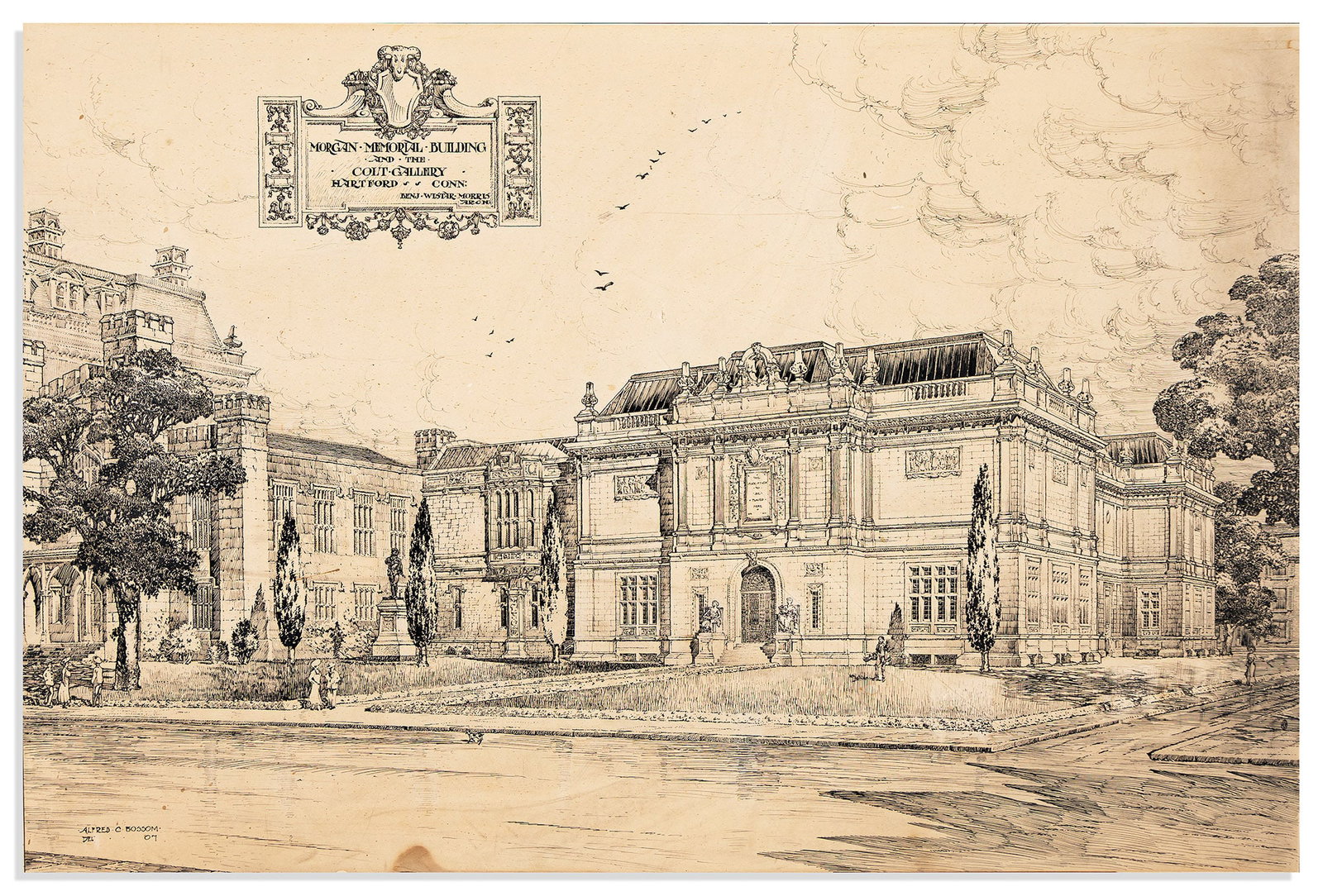 (CONNECTICUT.) Alfred C. Bossom. Morgan Memorial Building and the Colt Gallery. Hartford, CT, 1907 (1 of 2)