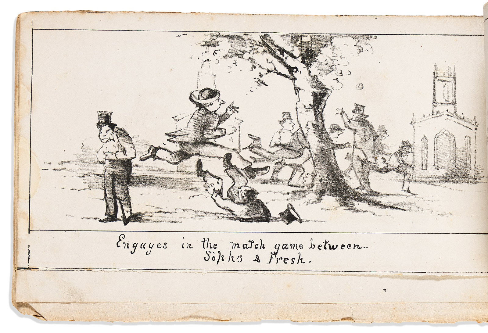 (HUMOR.) William T. Peters, artist. The College Experience of Ichabod Academicus. No place, circa (1 of 3)