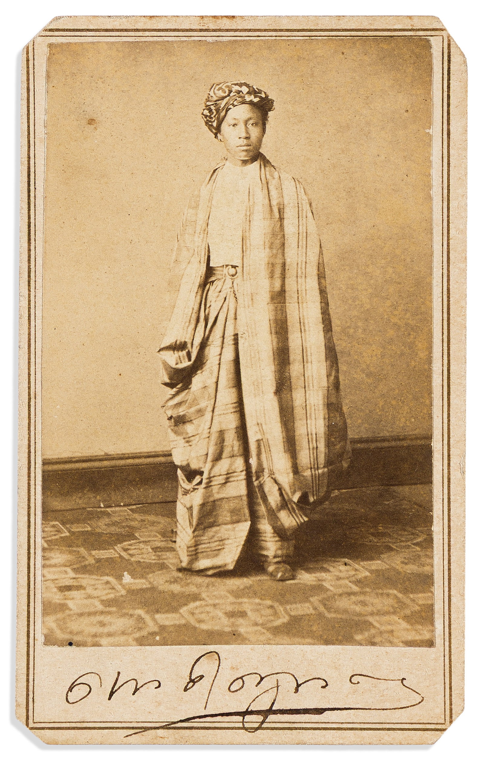 (IMMIGRATION.) Carte-de-visite of pioneering Burmese medical student Shaw Loo, circa mid-1860s (1 of 1)