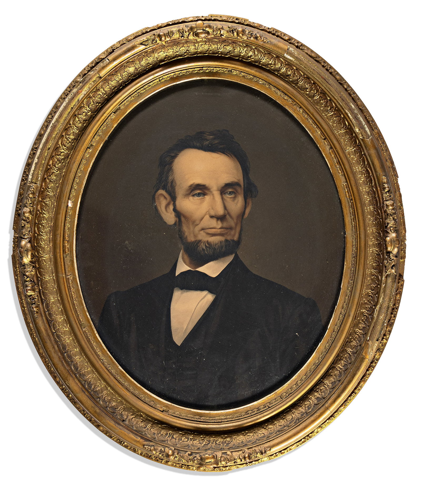 (LINCOLN.) Elijah C. Middleton; lithographer. Portrait of Abraham Lincoln in "warranted oil colors." (1 of 2)