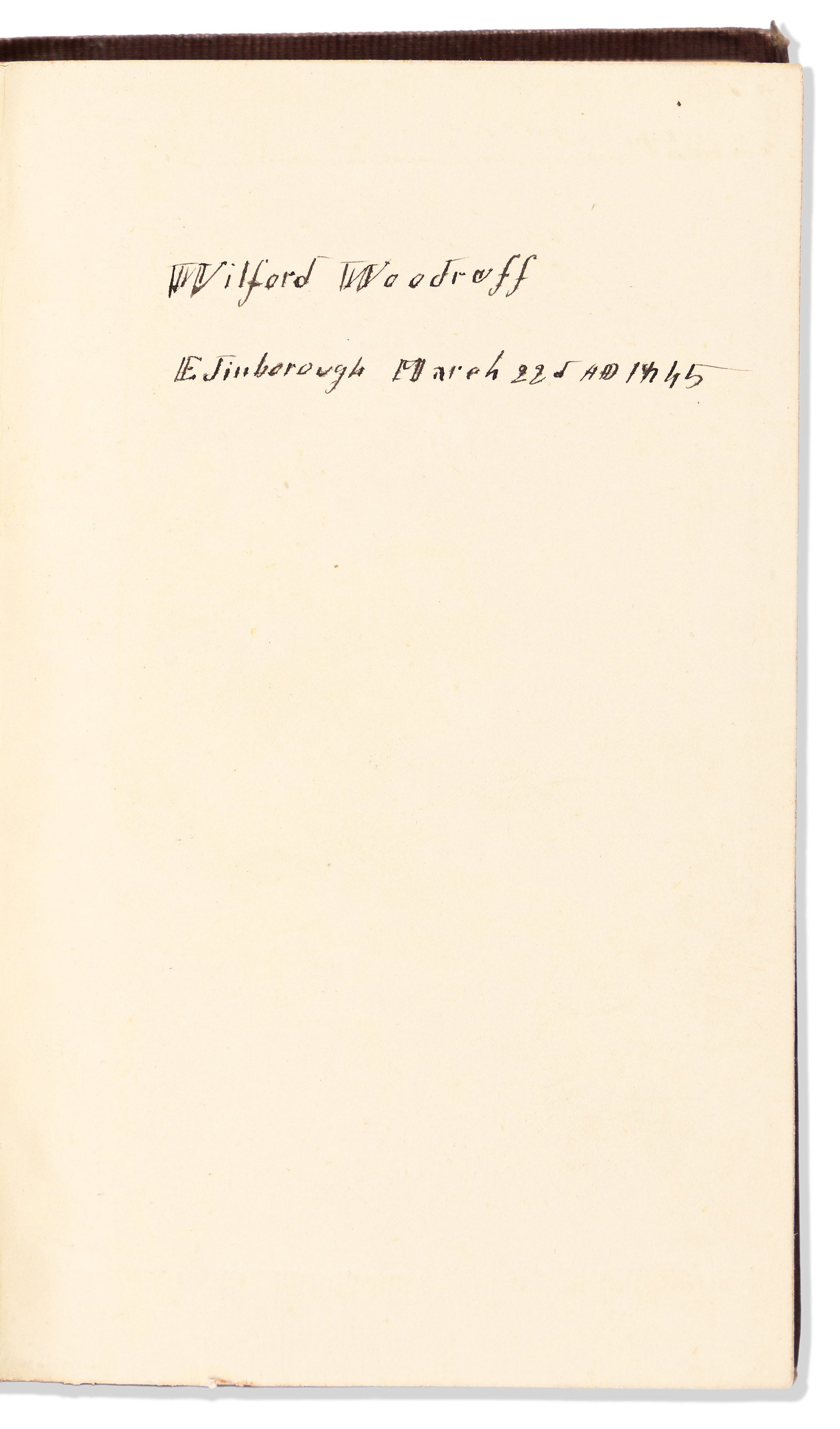 (MORMONS.) The Scottish Tourist, signed and dated by Wilford Woodruff while on mission in Scotland, (1 of 2)