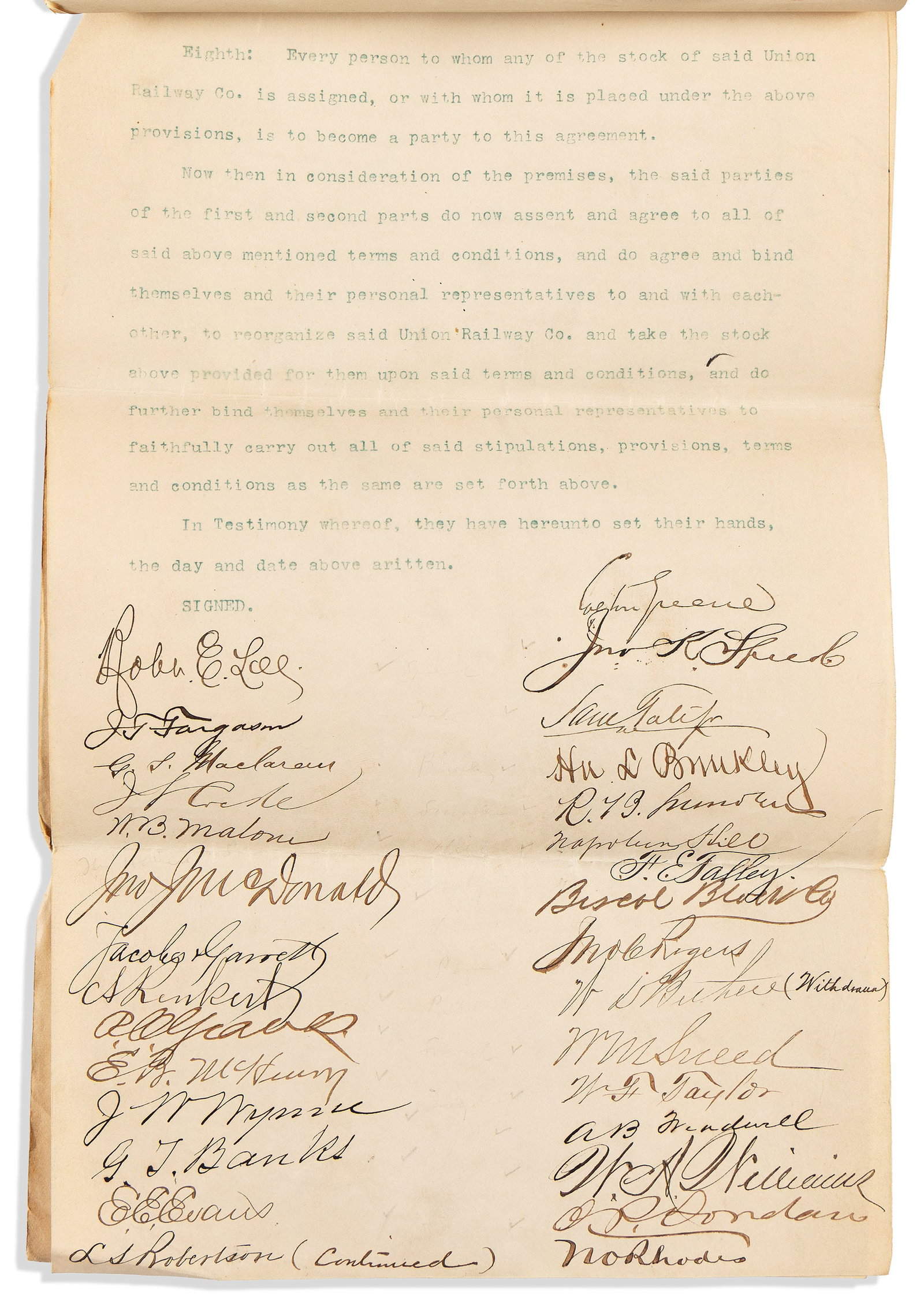 (RAILROADS.) Records of the Union Railway Company of Memphis, 1890-1893 (1 of 3)