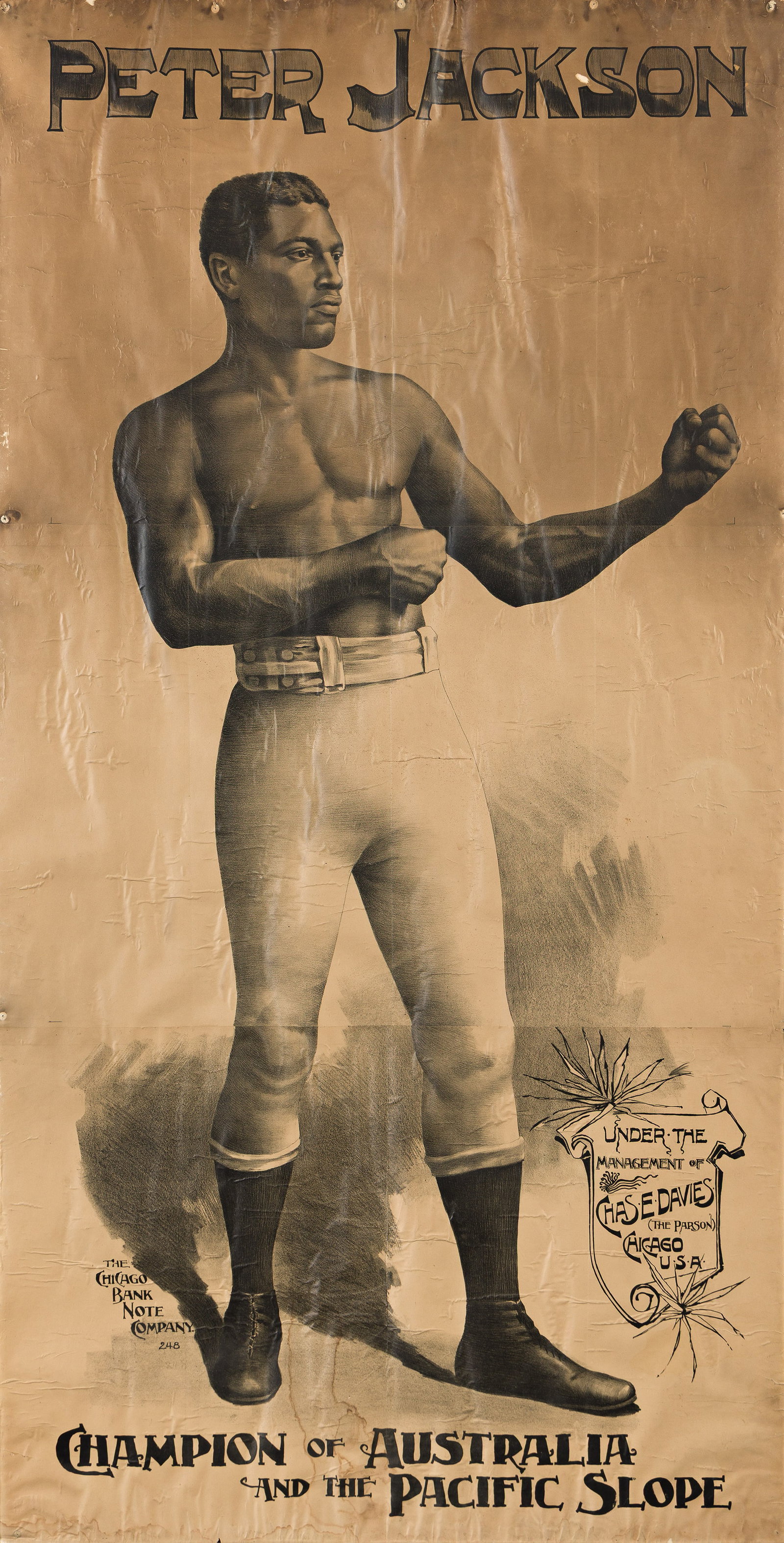 (SPORTS--BOXING.) Peter Jackson: Champion of Australia and the Pacific Coast. Chicago: Chicago Bank (1 of 1)