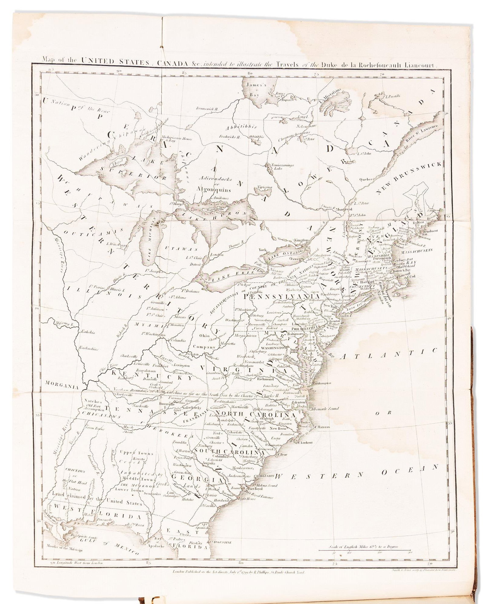 (TRAVEL.) La Rochefoucault Liancourt. Travels through the United States of North America. London, (1 of 1)