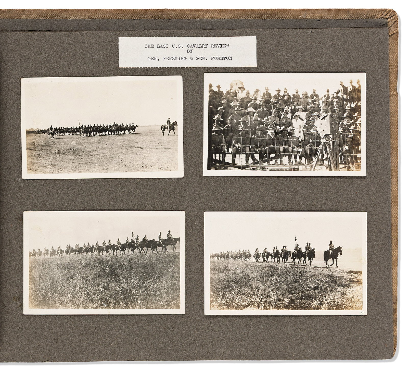 (WEST--TEXAS.) Photo album from a New York National Guard unit activated for service on the Mexican: Photo album from a New York National Guard unit activated for service on the Mexican border in 1916. Various places, 1915-1917 and 1925 Approximately 240 photographs, most postcard size or smaller, la