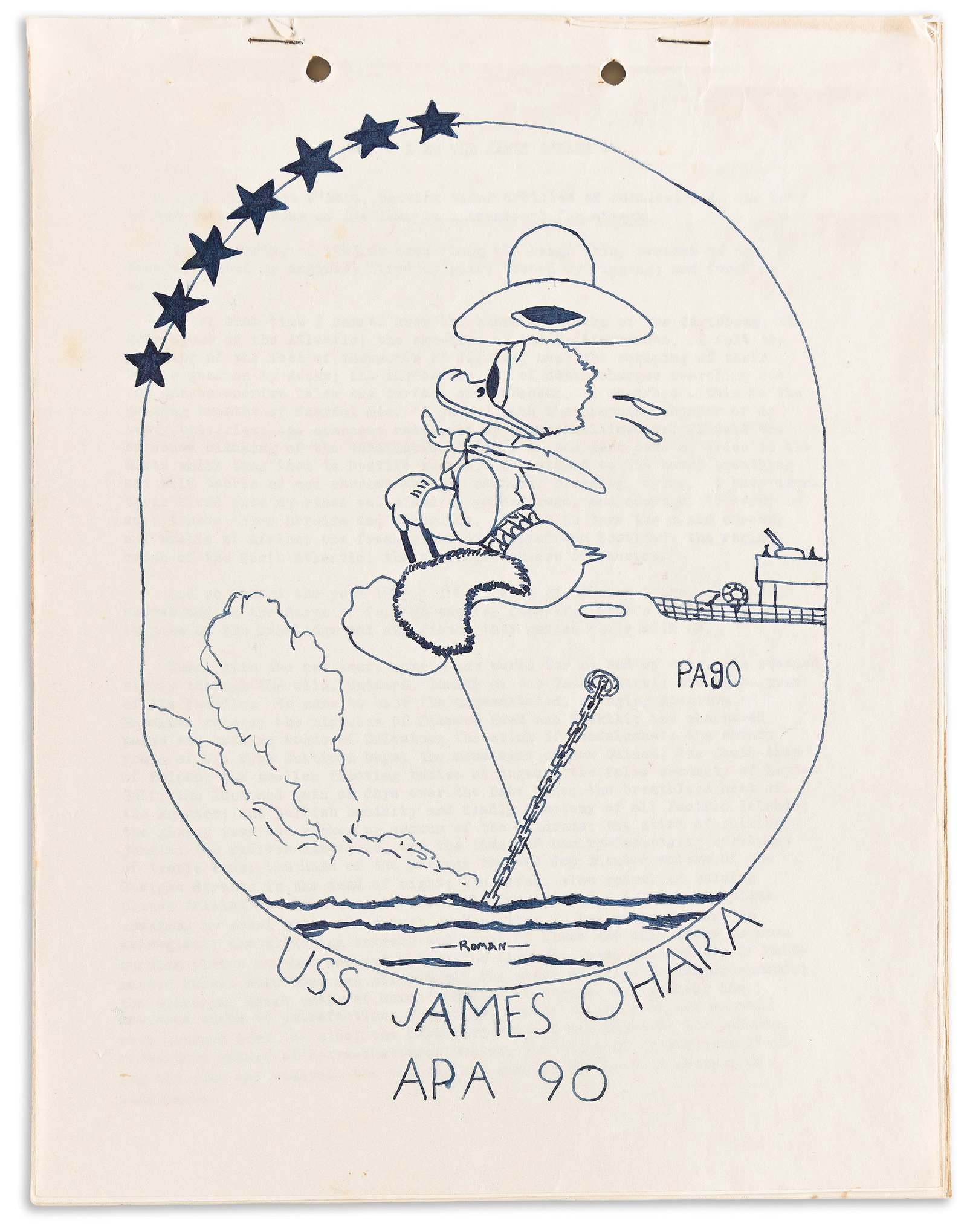 (WORLD WAR TWO.) The semi-published cruise book of the USS James O'Hara, a shipboard interrogation, (1 of 2)
