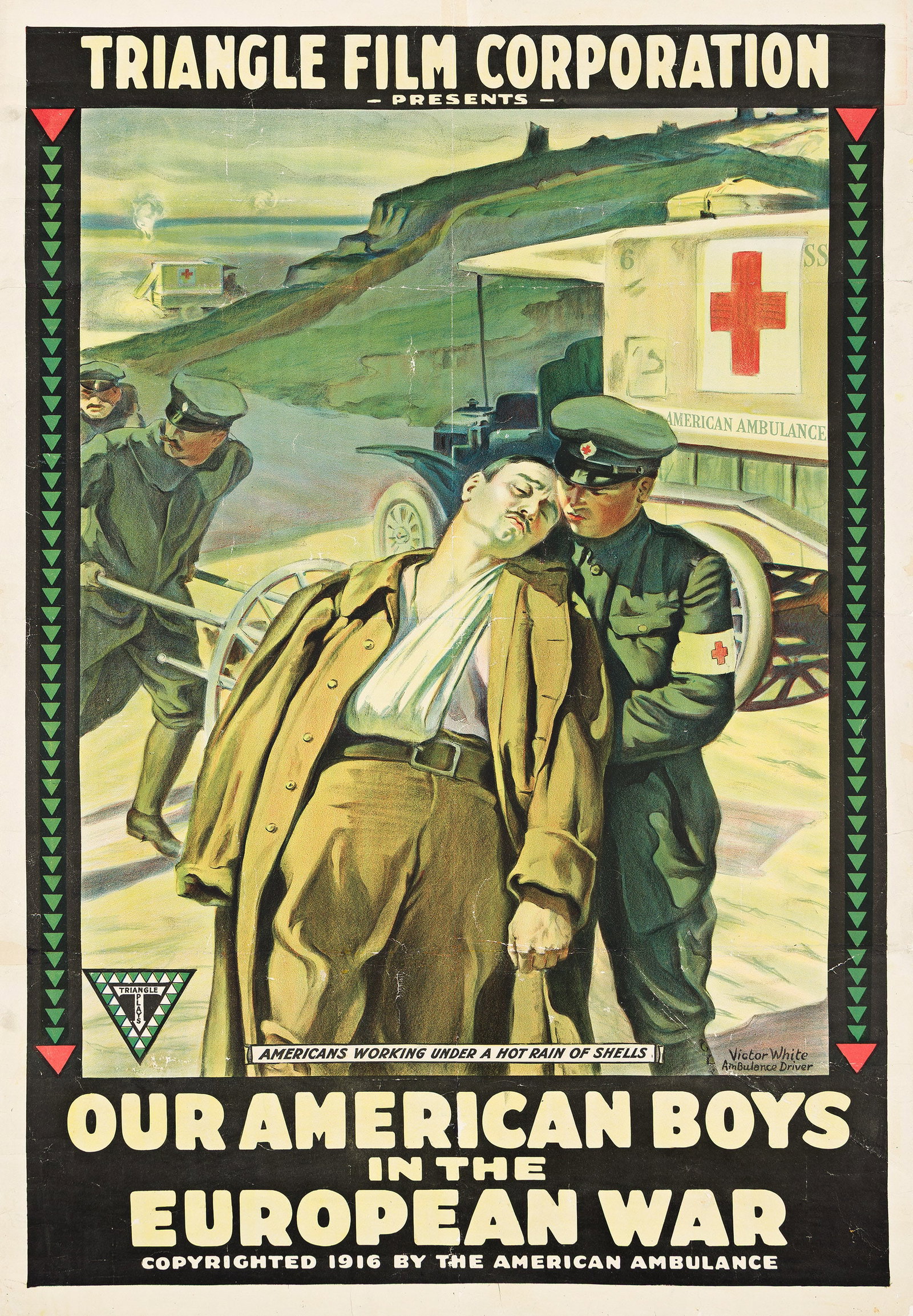 Victor Tardieu, Our American Boys in the European War. 1916.: Victor Tardieu 1870-1937 Our American Boys in the European War. 1916. Condition B: losses and replaced losses at bottom left corner; repaired tears and small replaced losses in margins; creases in mar