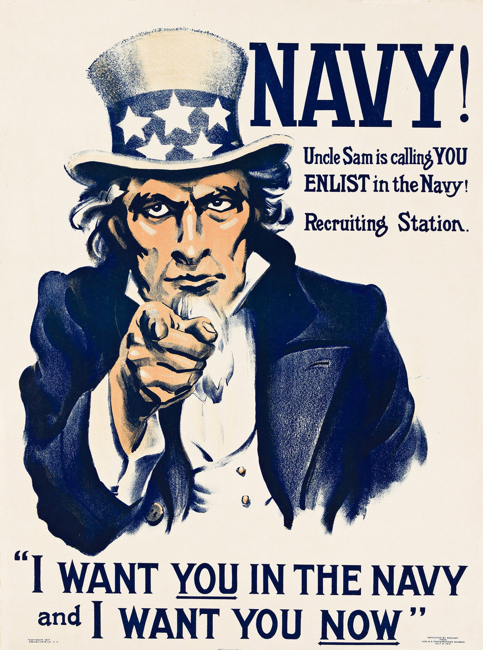 James Montgomery Flagg, "I Want You in the Navy and I Want You Now." 1917. (1 of 1)