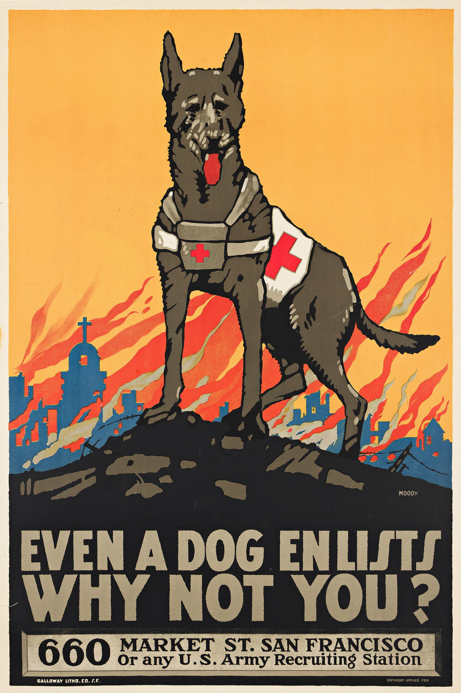 Mildred T. Moody, Even a Dog Enlists Why Not You? Circa 1917. (1 of 1)