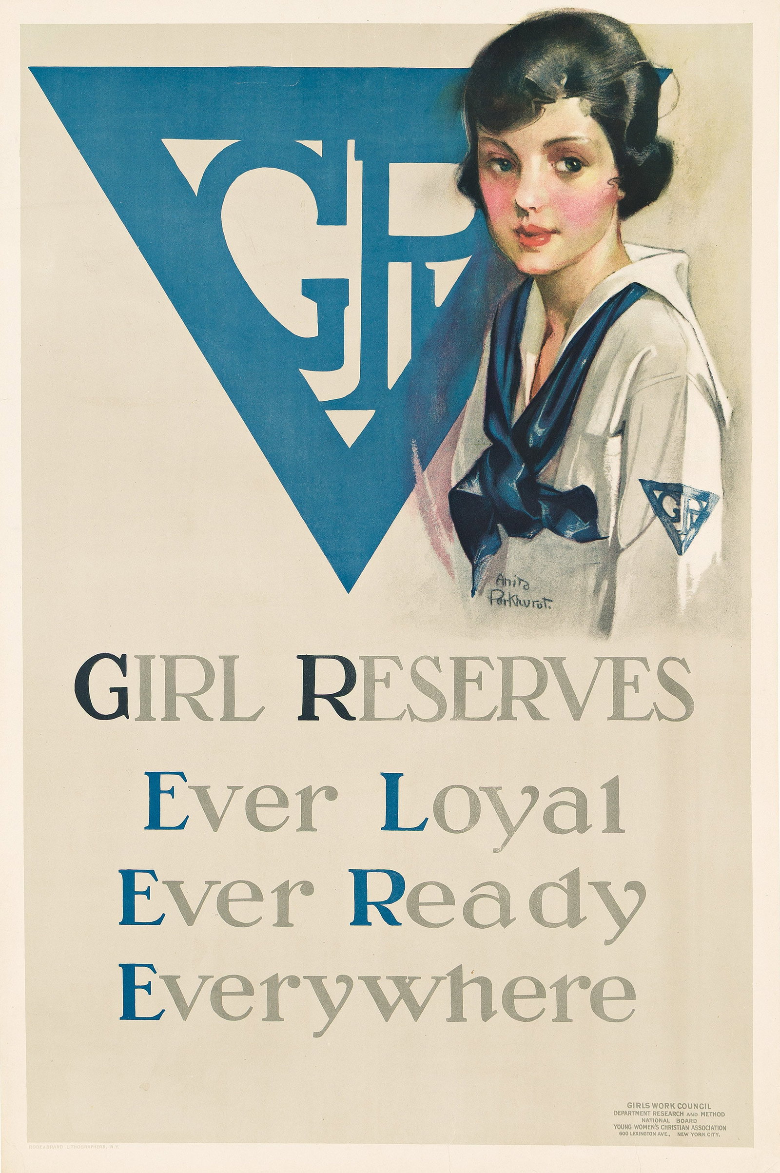 Anita Parkhurst (Mrs. Willcox), Girl Reserves / Ever Loyal Ever Ready Everywhere. 1919. (1 of 1)