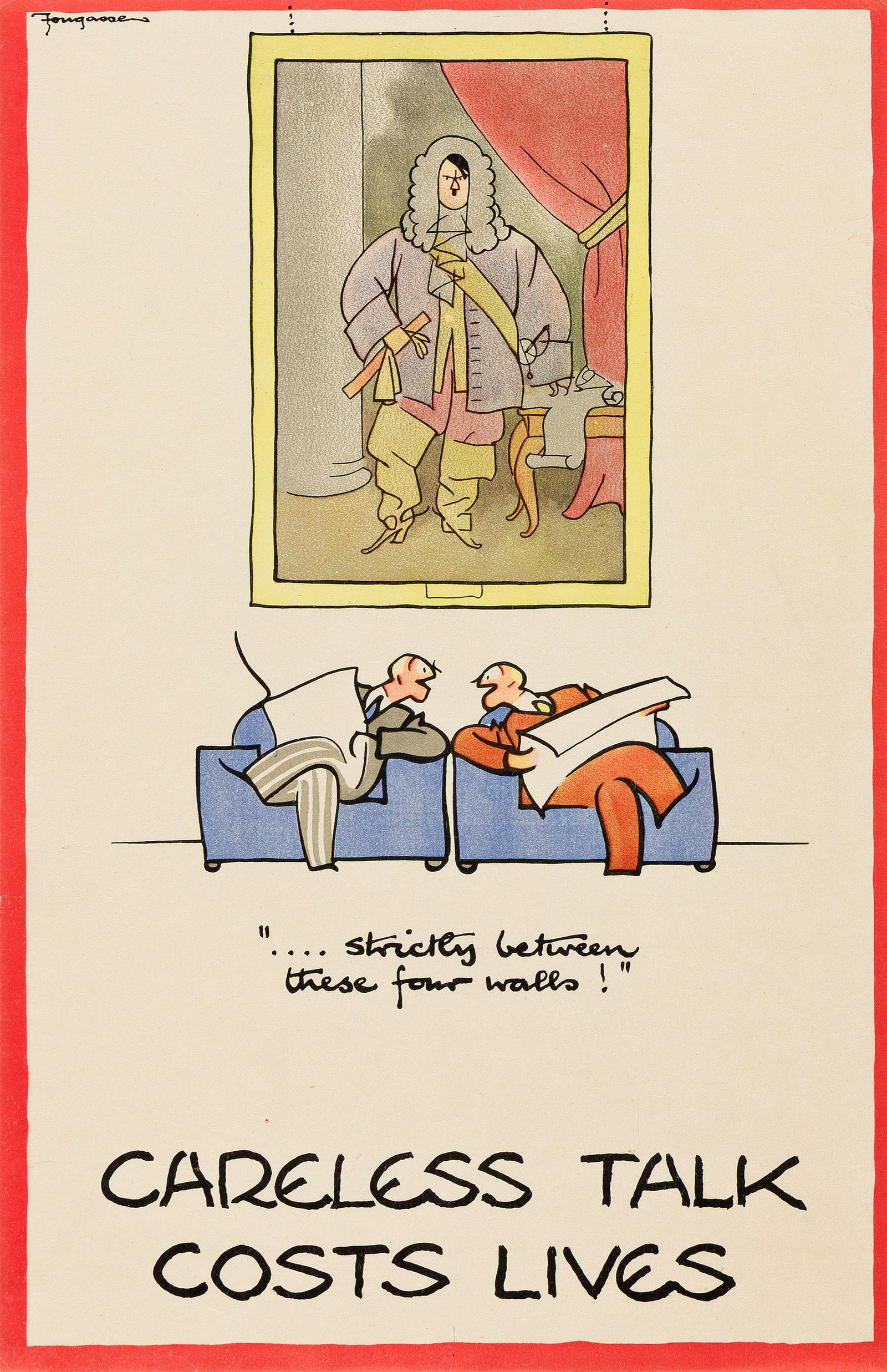Fougasse (Cyril Kenneth Bird), Careless Talk Costs Lives. Group of 6 posters. Circa 1940. (1 of 2)