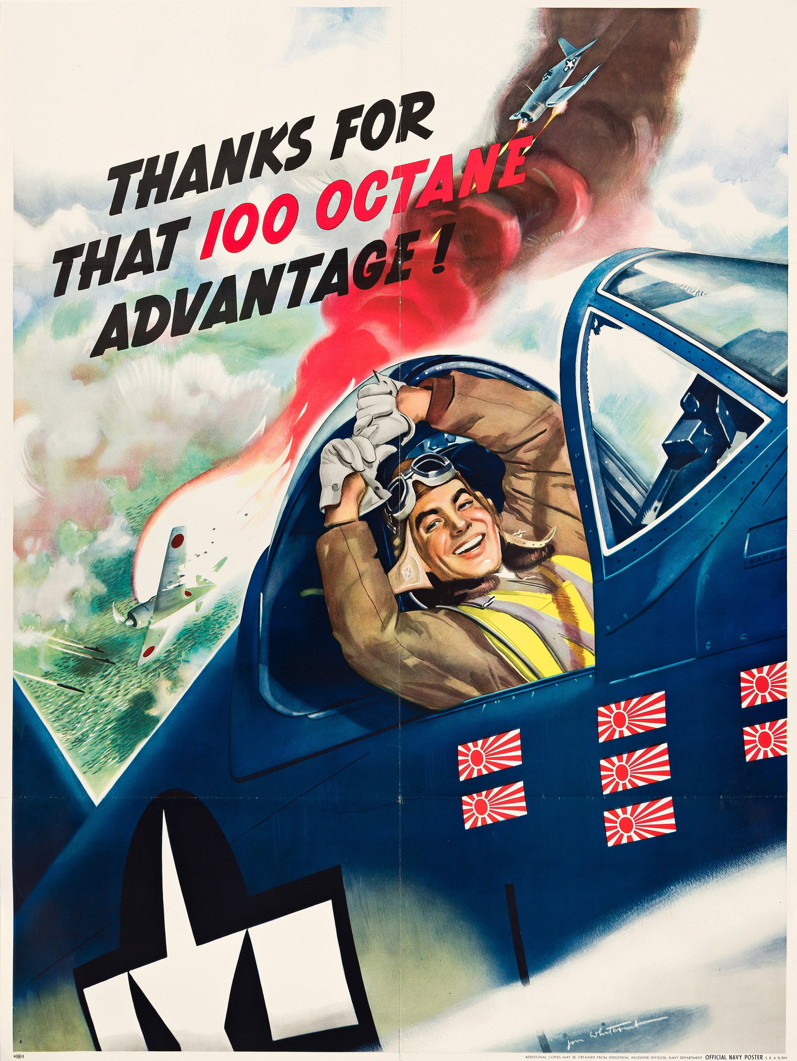 Jon Whitcomb, Thanks for That 100 Octane Advantage. Circa 1940s. (1 of 1)