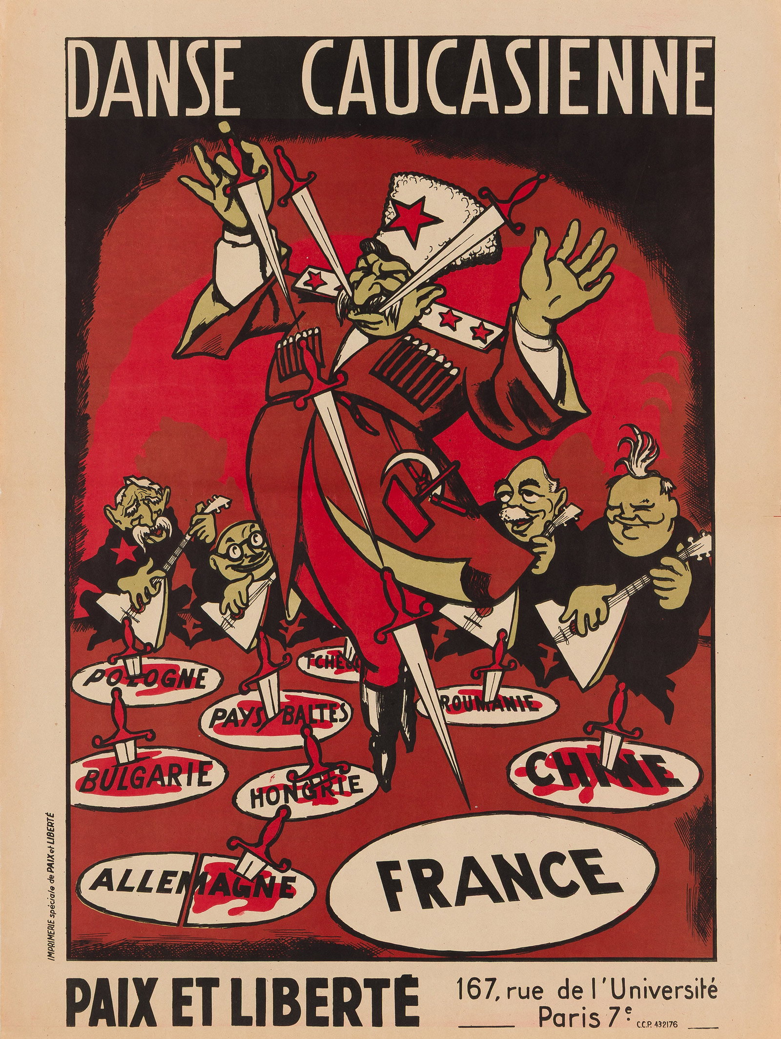 Designer Unknown, Danse Caucasienne / Paix et Liberté. Circa 1951. (1 of 1)