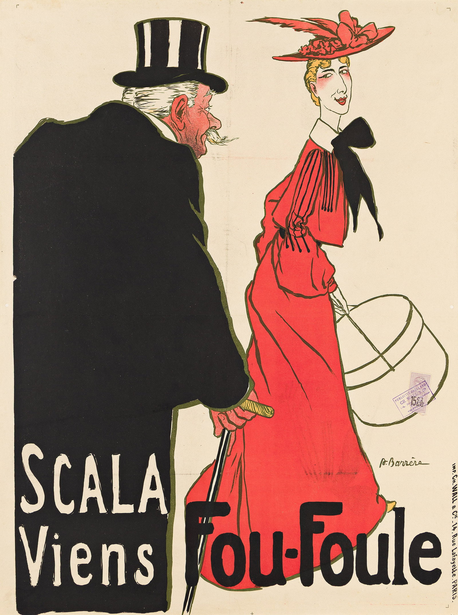 Adrien Barrère, Scala Viens Fou - Foule. Circa 1900. (1 of 1)