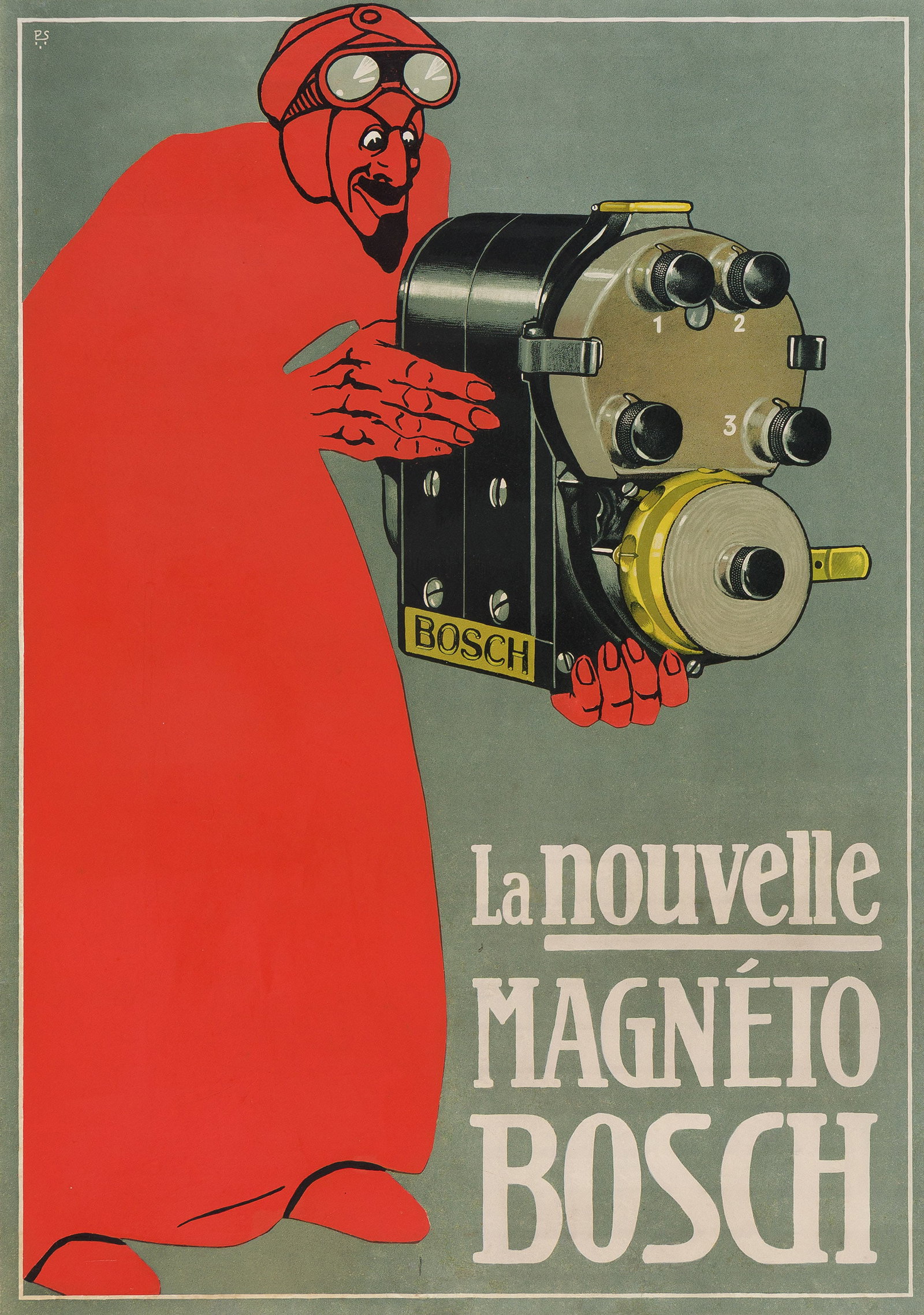 Lucian Bernhard, La Nouvelle Magnéto Bosch. Circa 1911. (1 of 1)