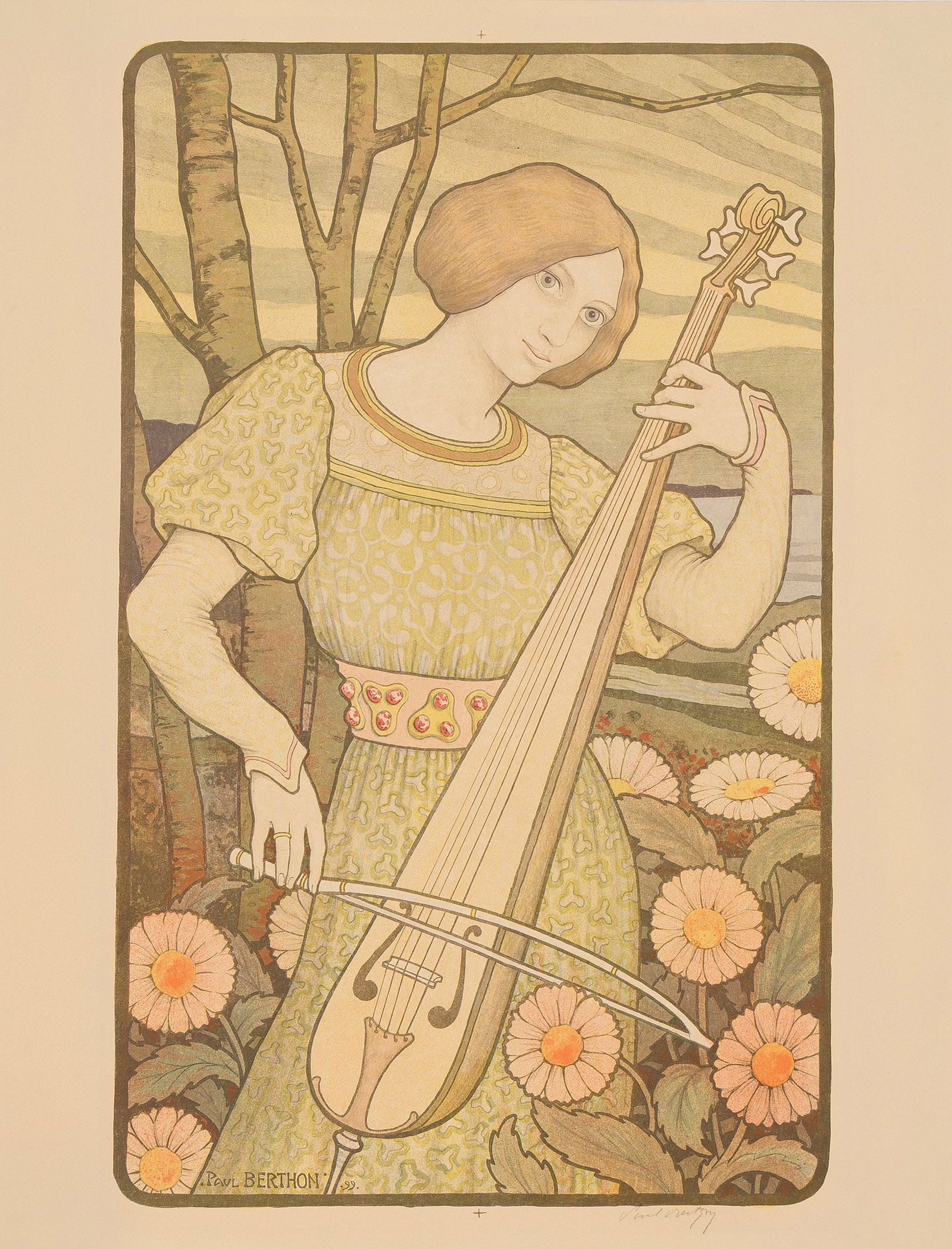 Paul Berthon, La Viole de Gambe. 1899. (1 of 1)