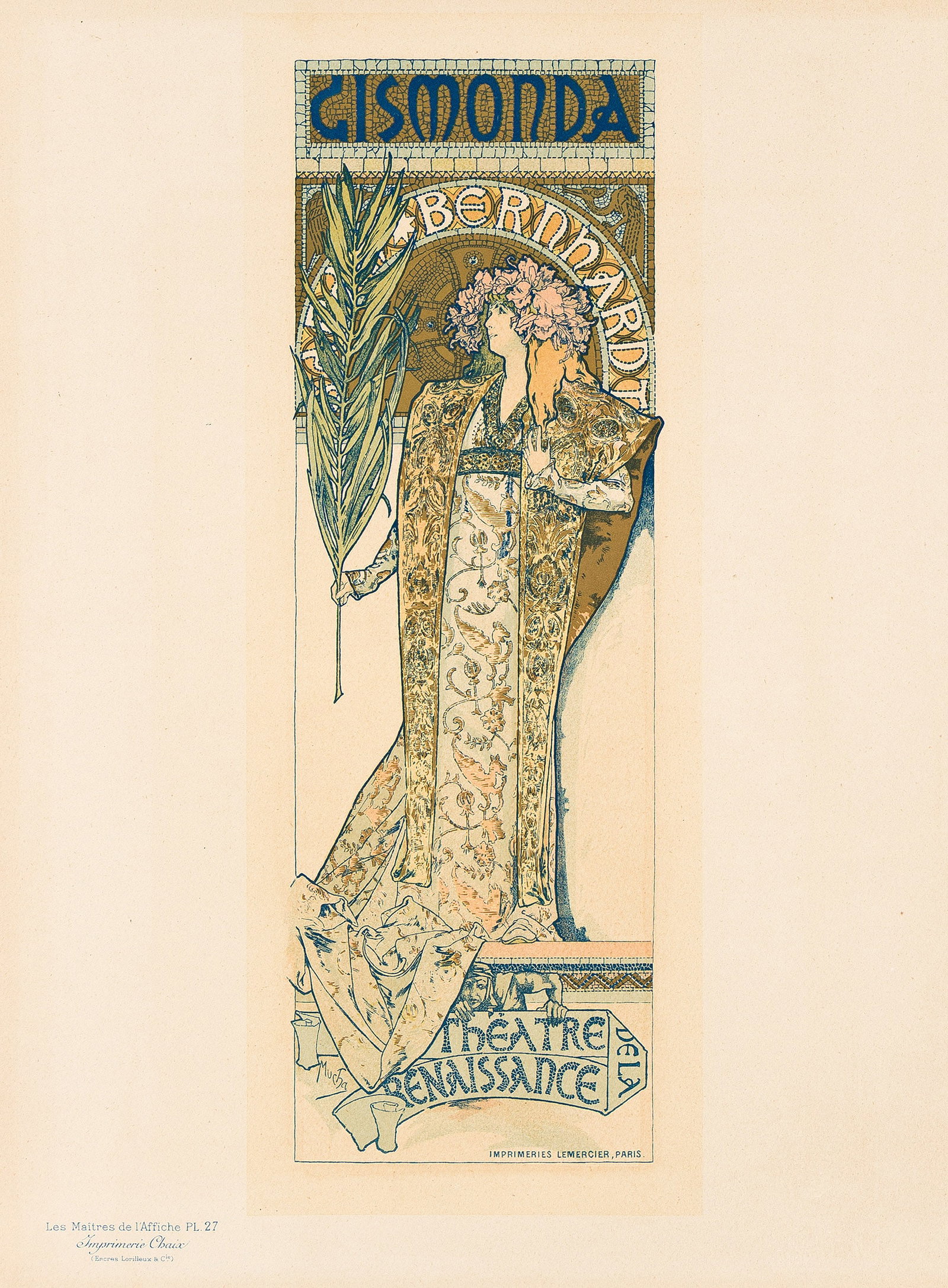 Alphonse Mucha, 1860-1939, Gismonda. Maîtres de l'Affiche pl. 27. 1896., 15¼x11½ (1 of 1)