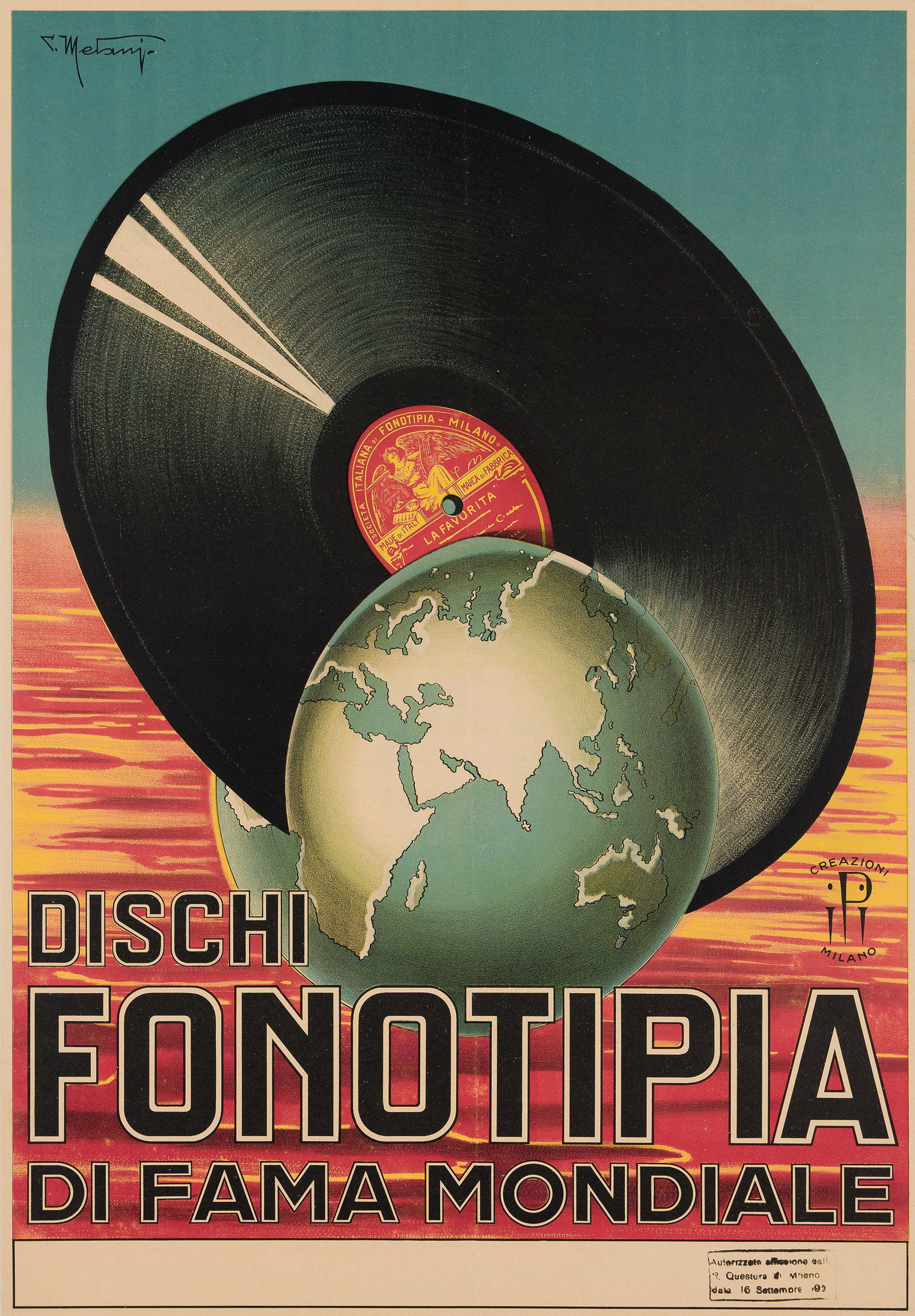 Signature Illegible, Dischi Fonotipia di Fama Mondiale. Circa 1940. (1 of 1)