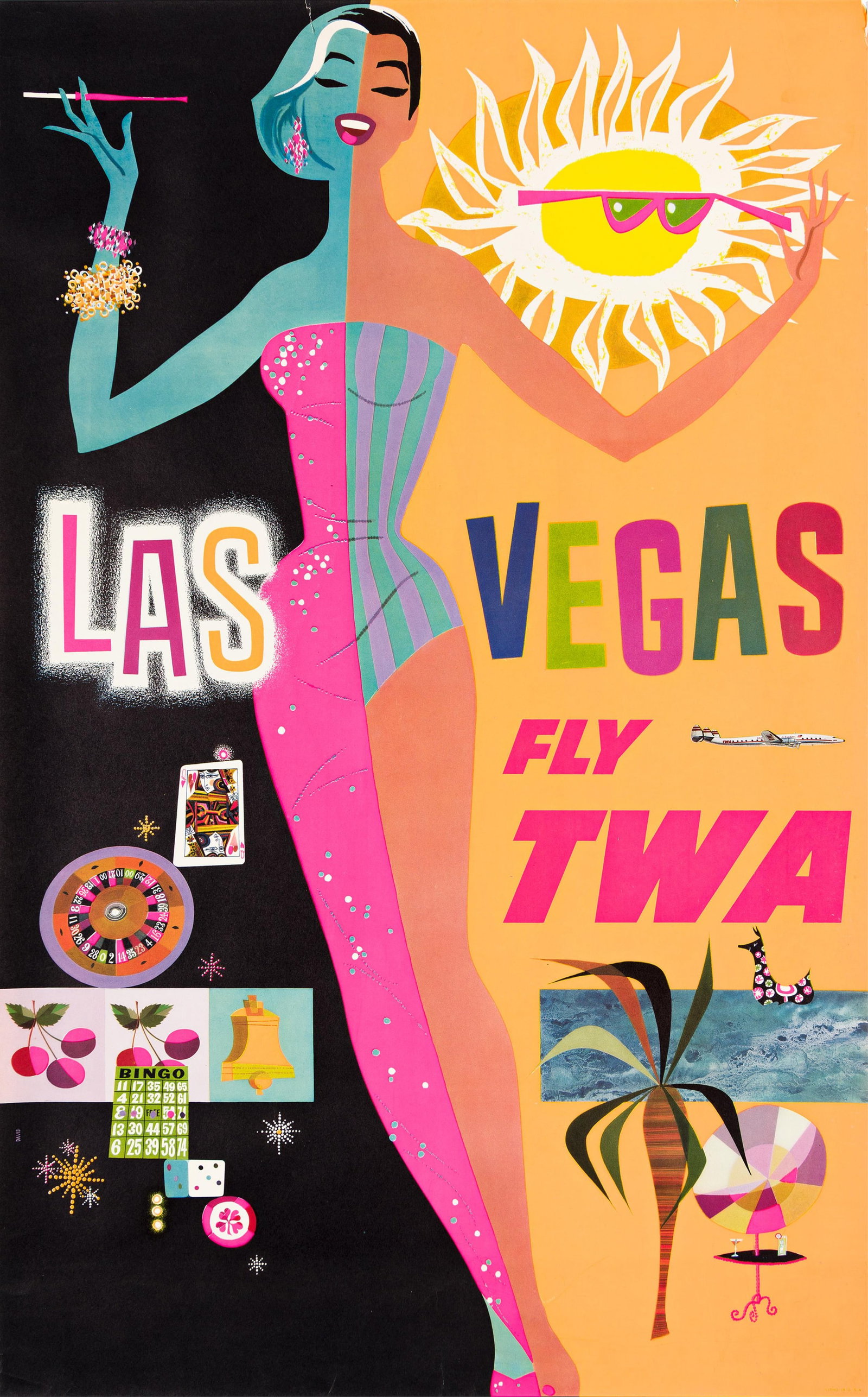 David Klein, Las Vegas / Fly TWA. Circa 1950s. (1 of 1)