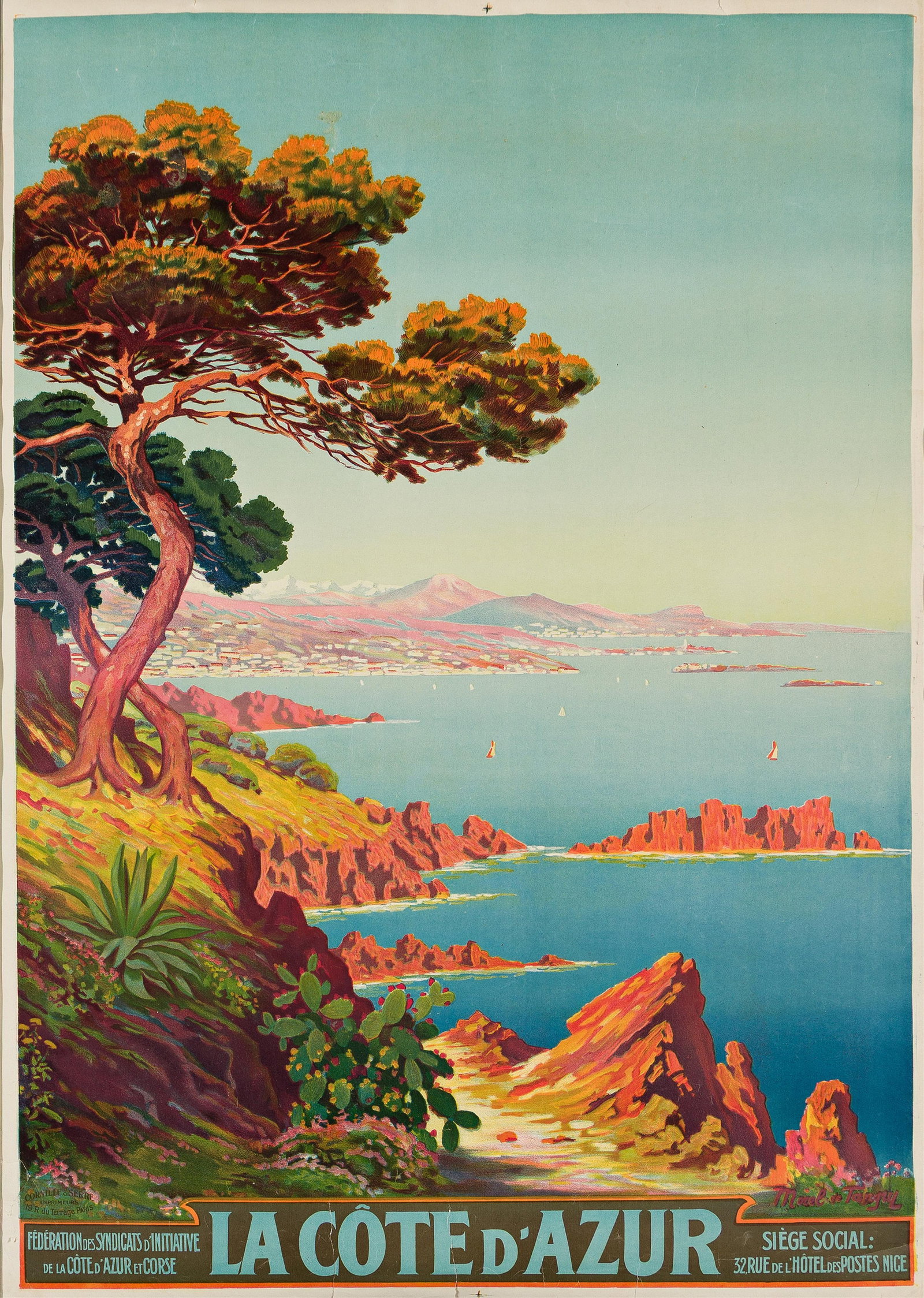 Adelin Charles Morel de Tanguy, La Côte d'Azur. Circa 1920. (1 of 1)