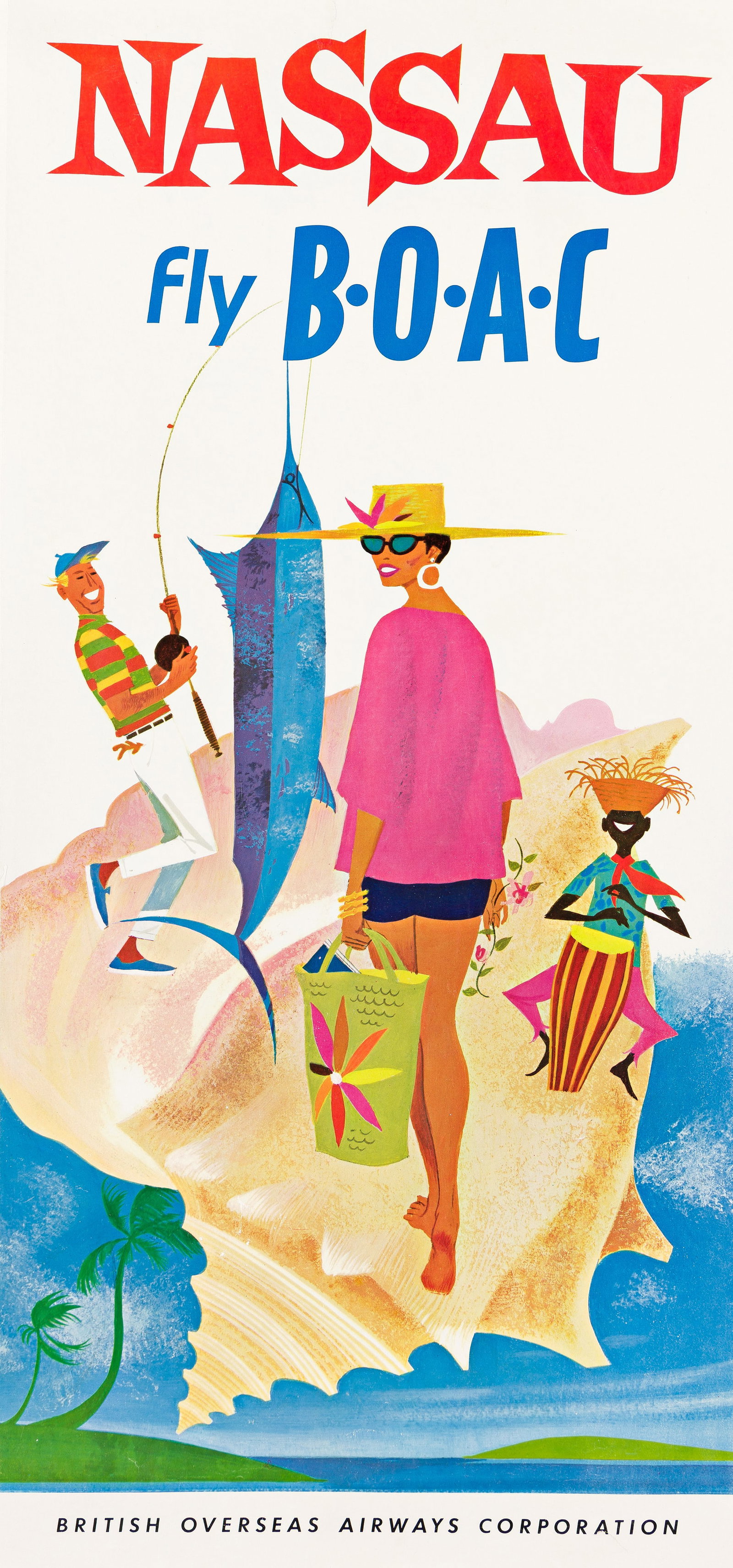 Designer Unknown, Nassau Fly BOAC. Circa 1960s. (1 of 1)