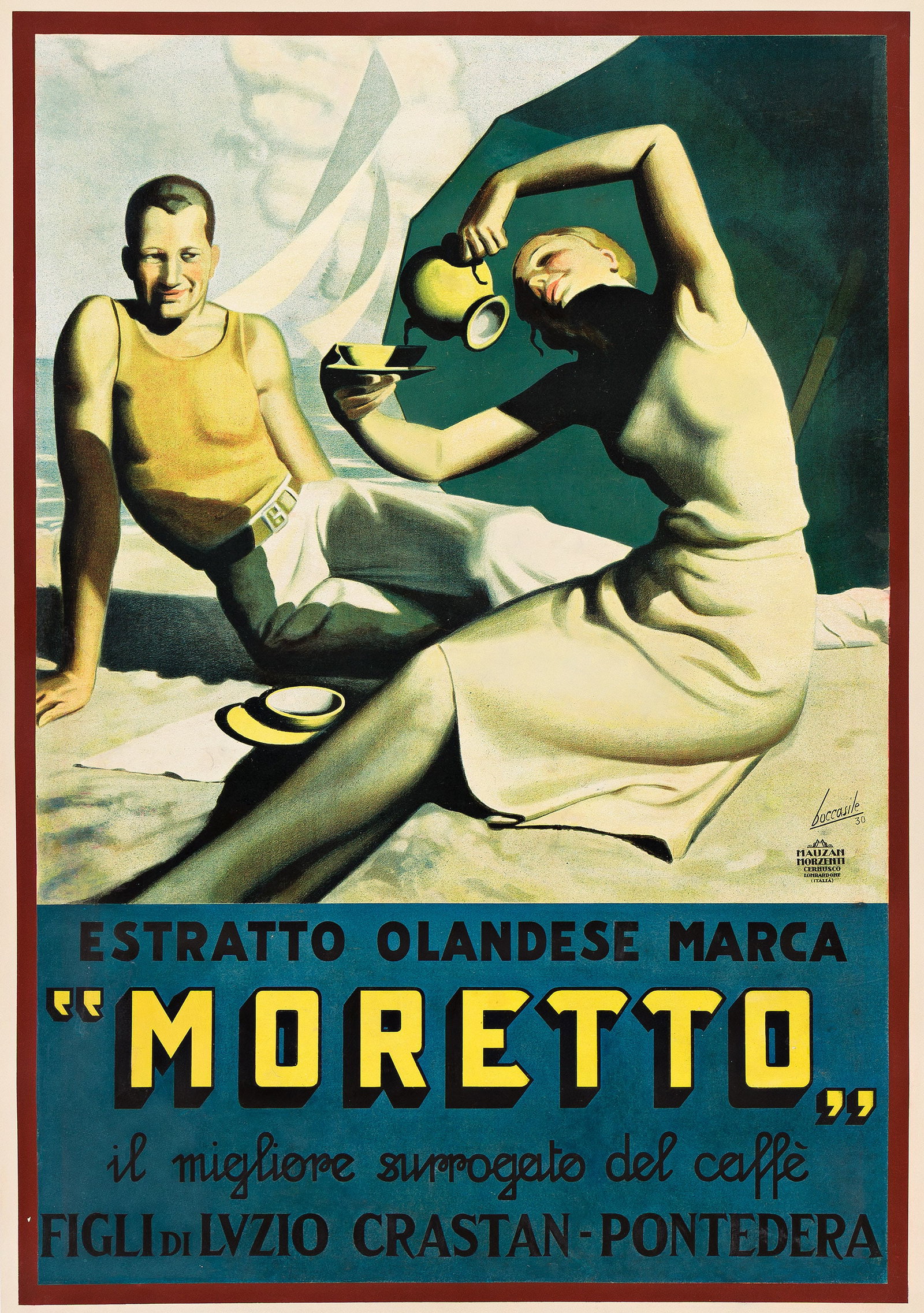 Gino Boccasile, "Moretto" / El Migliore Surrogato del Caffè. 1930. (1 of 2)