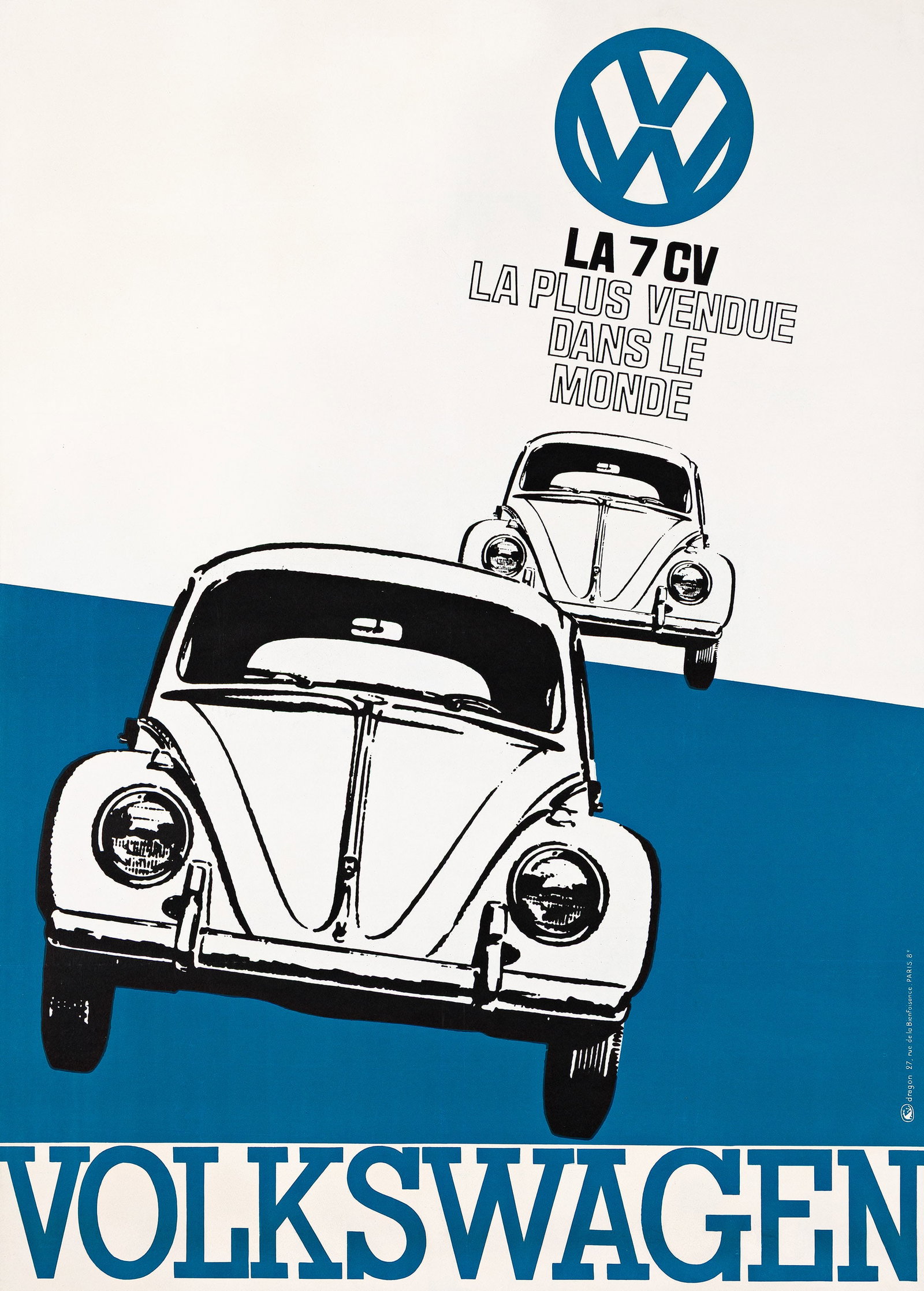 Designer Unknown, Volkswagen / La Plus Vendue dans le Monde. Circa 1960. (1 of 1)