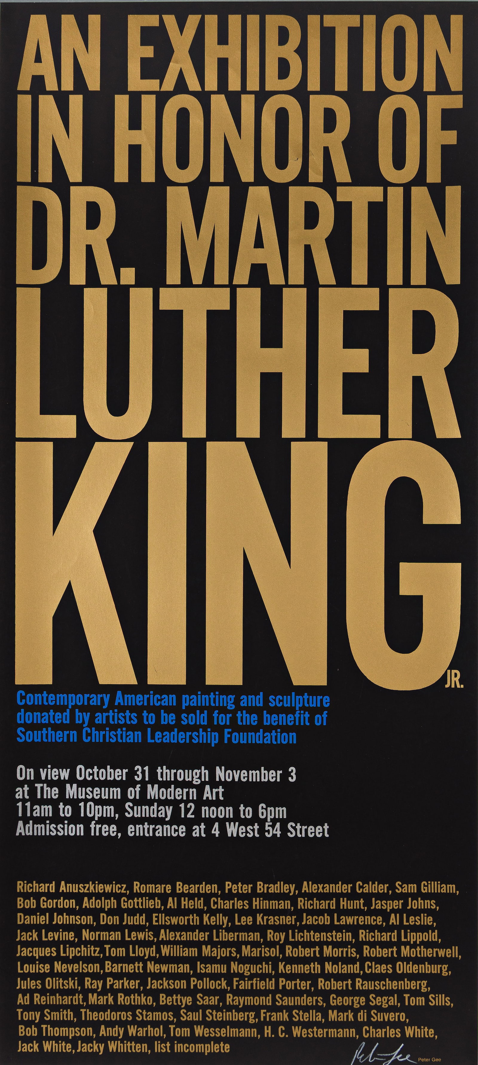 Peter Gee, An Exhibition in Honor of Dr. Martin Luther King Jr. 1968. (1 of 1)