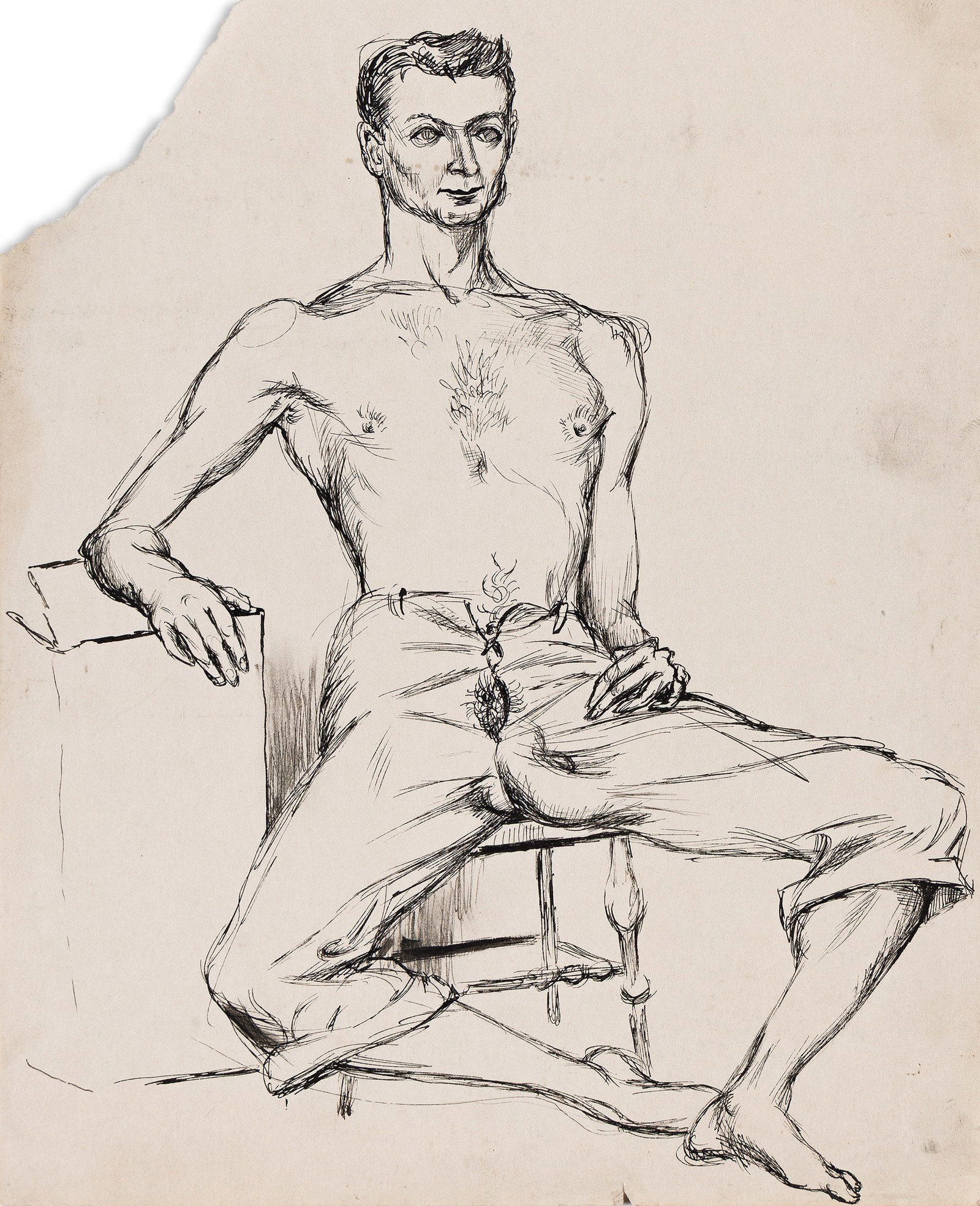 Bernard Perlin, Untitled (Self Portrait). Circa 1940s. (1 of 1)