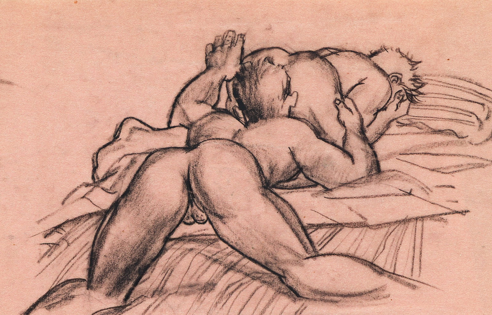 Avel De Knight, Group of 4 drawings. Circa 1940s.: Avel De Knight 1933-1996 Group of 4 drawings. Circa 1940s. Charcoal and pastel on tracing paper. i) 6 1/4 x 8 5/8 in. (15.9 x 21.9 cm.) ii) 10 3/4 x 7 1/2 in. (27.3 x 19.1 cm.) iii) 7 1/2 x 10 3/4 in.