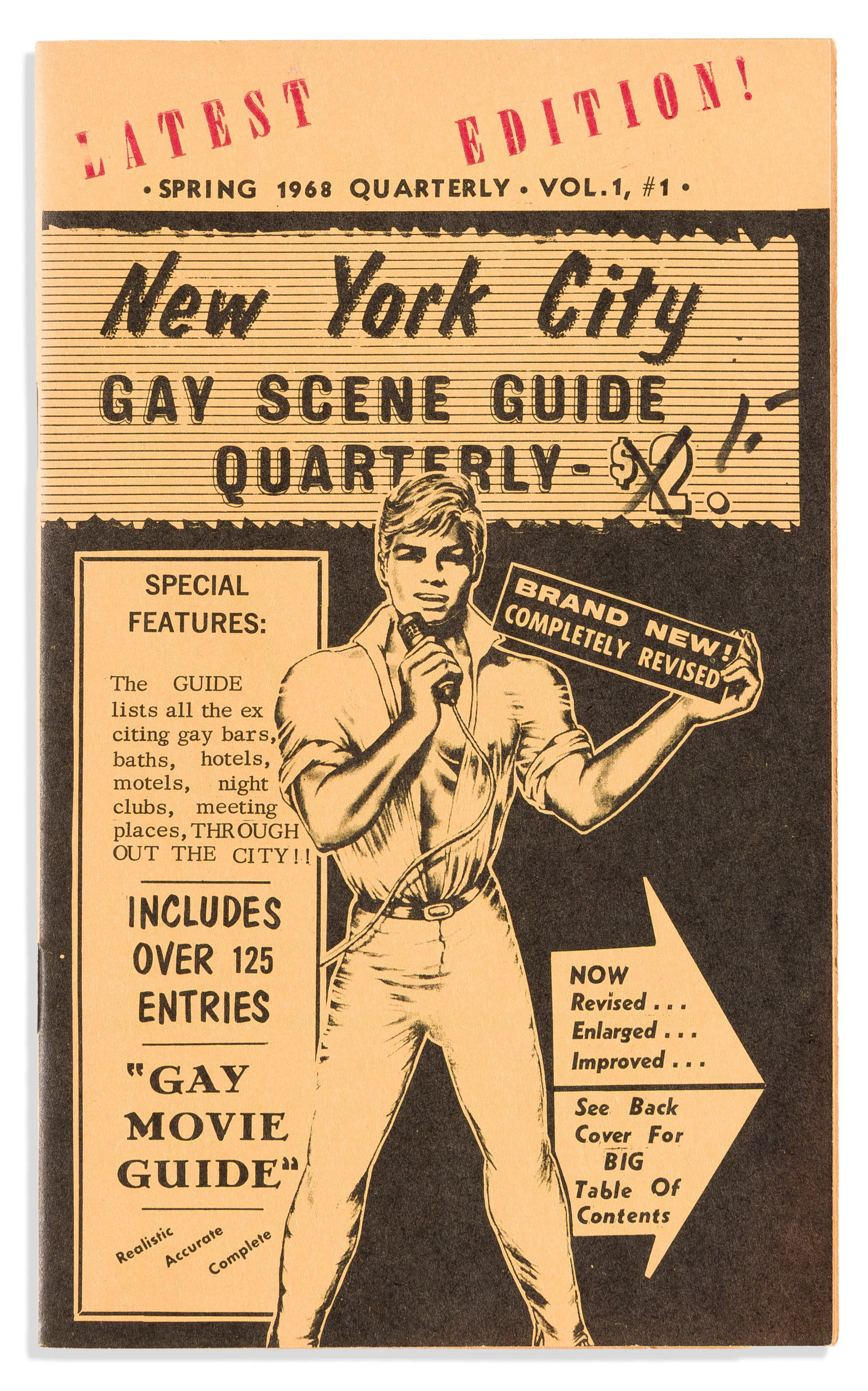 Mattachine Book Service, New York City Gay Scene Guide Quarterly. 1968.