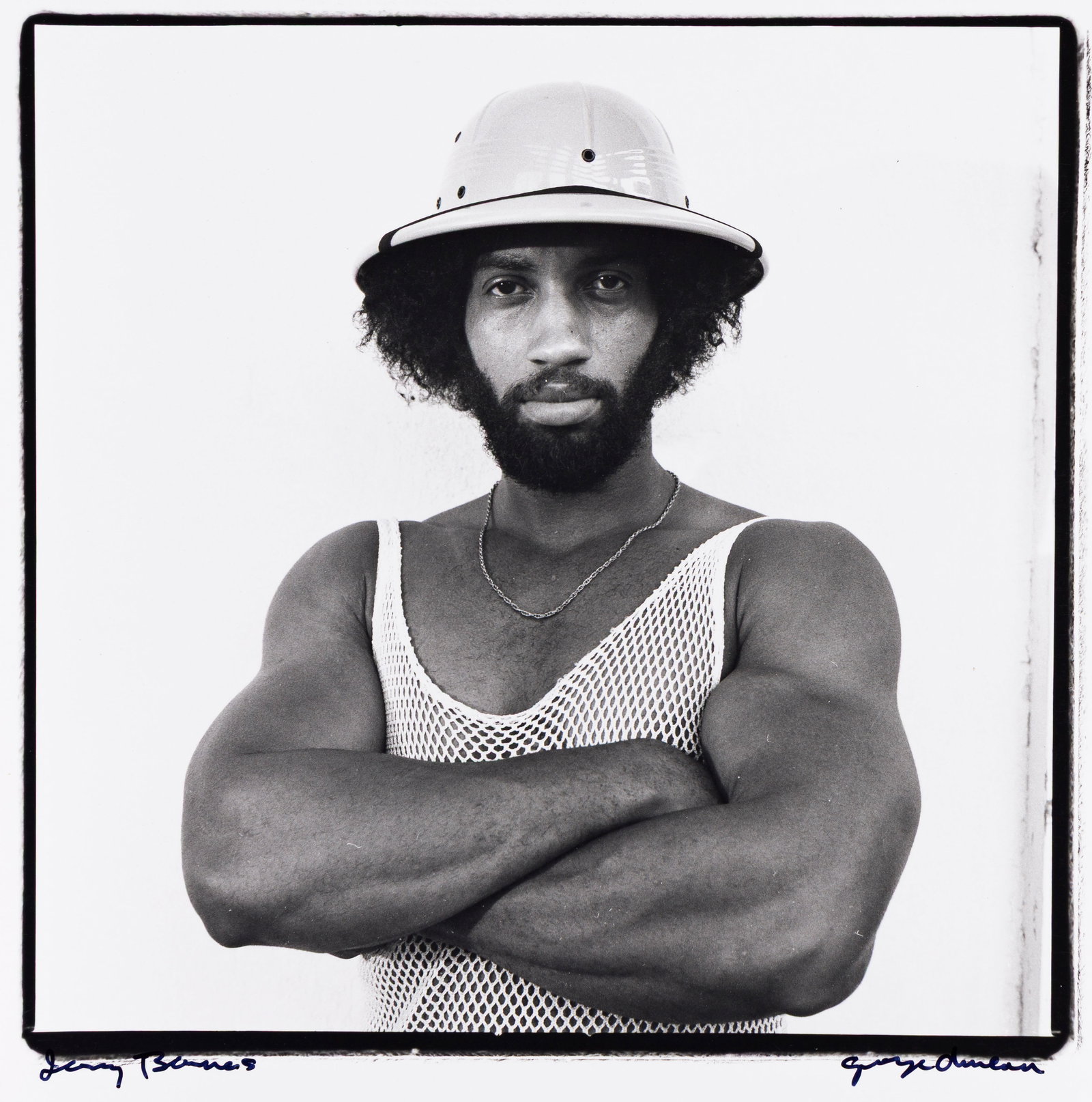 George Dureau, Jerry Barnes. Circa 1980.: George Dureau 1930-2014 Jerry Barnes. Circa 1980. Silver print With Dureau's signature and title in ink on recto, and a Doan Collection stamp with the inventory notation GD/82/02 in ink on verso. The 