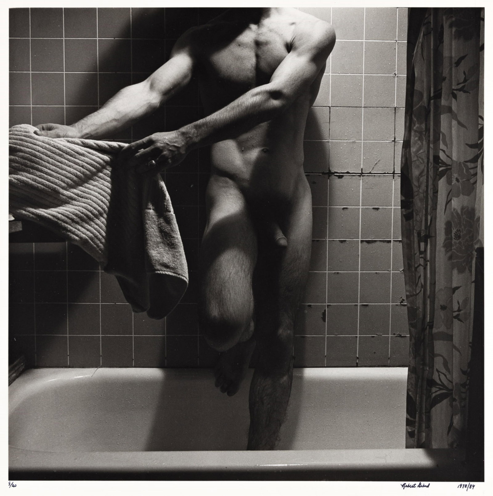 Robert Giard, Richard in the Shower: #1 (Reaching for a Towel) * Richard in the Shower: #2 (Draped (1 of 2)