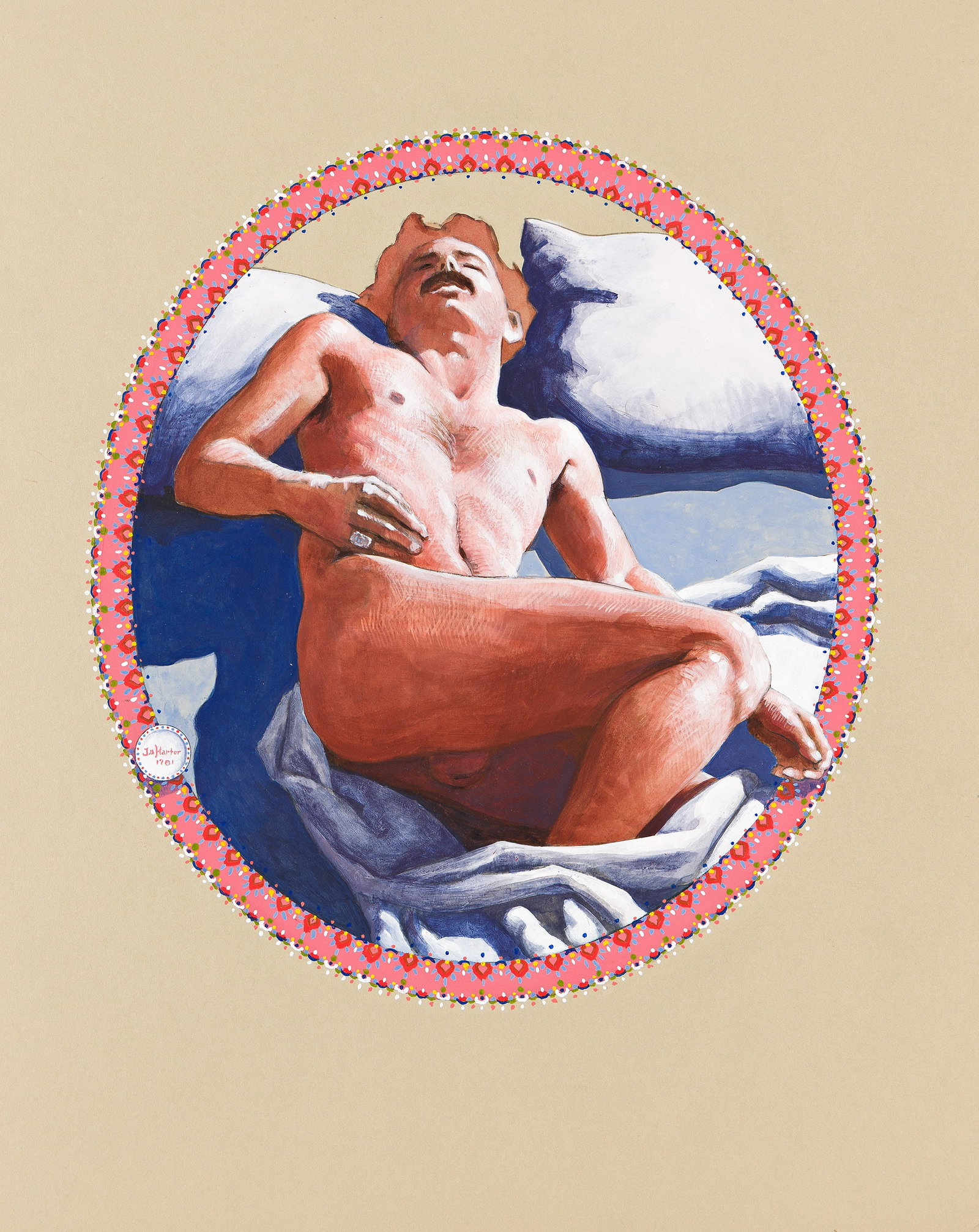 John Burton Harter, Sherman Asleep. 1981.: John Burton Harter 1940-2002 Sherman Asleep. 1981. Acrylic on tan toned mat board. Signed and dated, center left. 20 x 16 in. (50.8 x 40.6 cm.)
