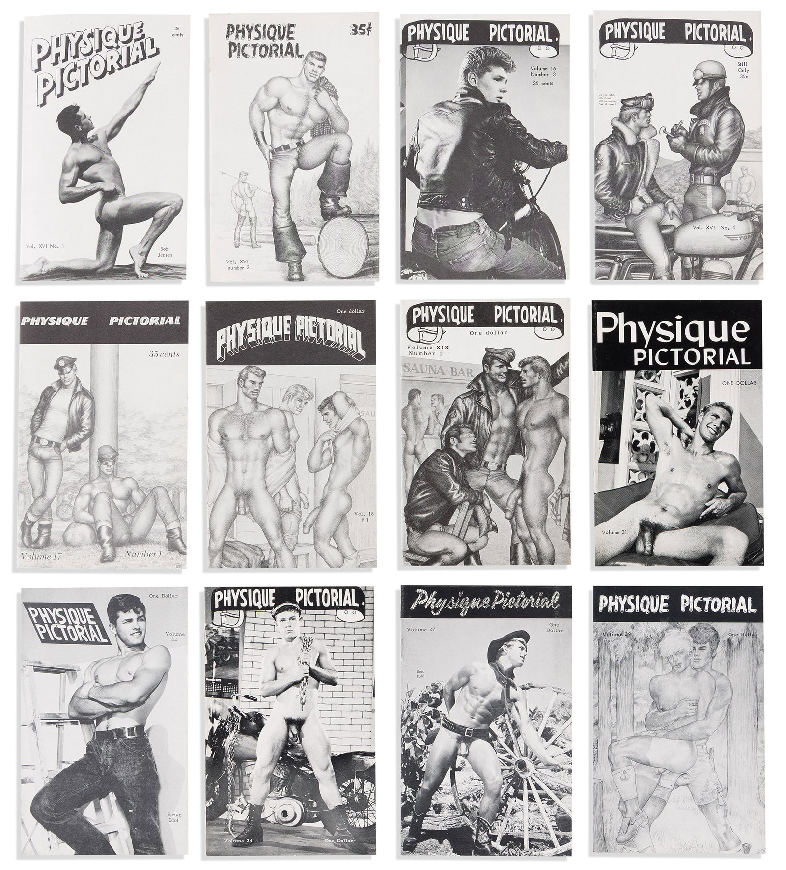 A run of Physique Pictorial magazine. 1960-1990. (1 of 3)