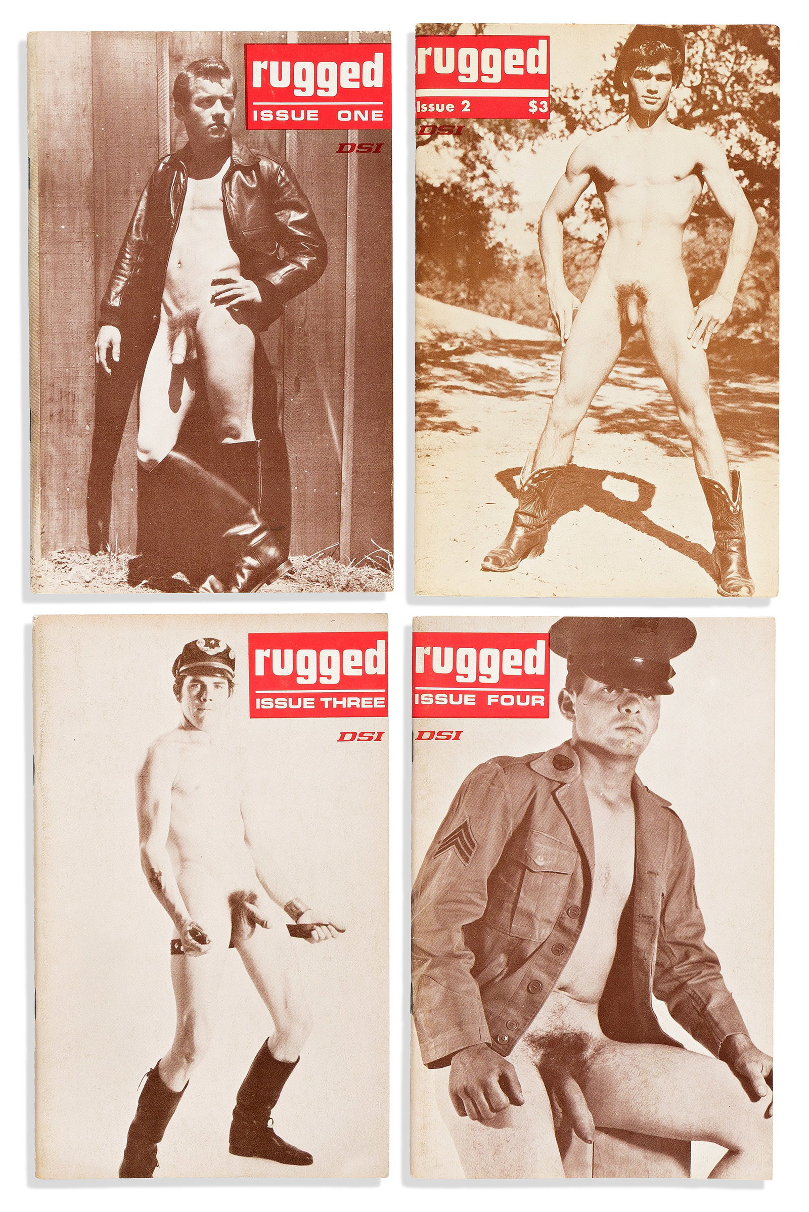 The first four issues of Rugged: The Male Figure in Photo with Pertinent Commentary. 1967.