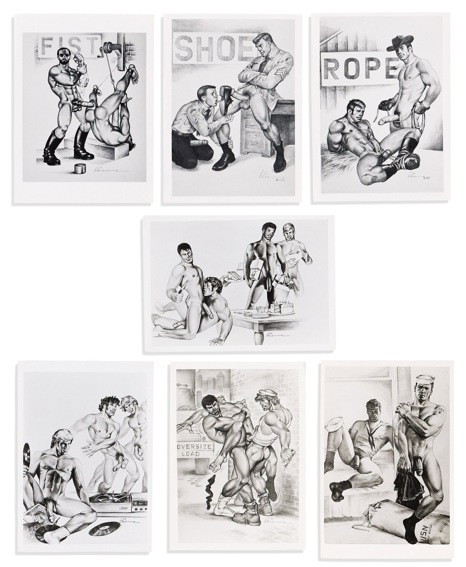 (Dom Orejudos) Etienne, A group of 20 Target Studios photographs of his erotic art under his: (Dom Orejudos) Etienne 1933-1991 A group of 20 Target Studios photographs of his erotic art under his pseudonyms Stephen and Etienne. Circa 1970s. Approximately 20 silver prints, half arranged into 2 