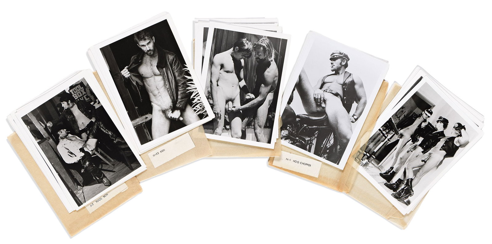 Jim French (Colt Studio), An archive of 5 sets of photographs in their original glassine envelopes,