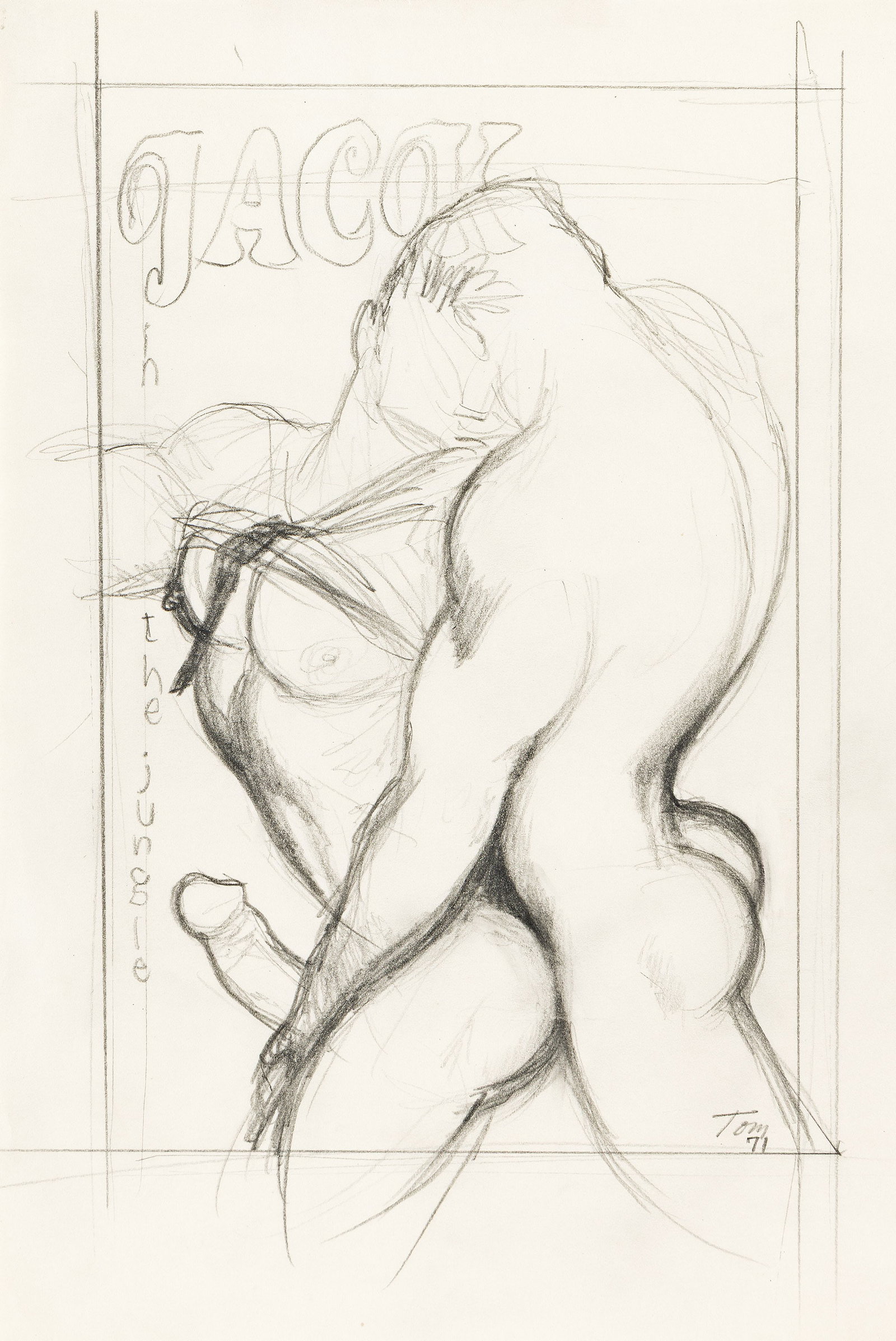 Tom of Finland, Preparatory sketch of Jack in the Jungle #2. 1971. (1 of 1)