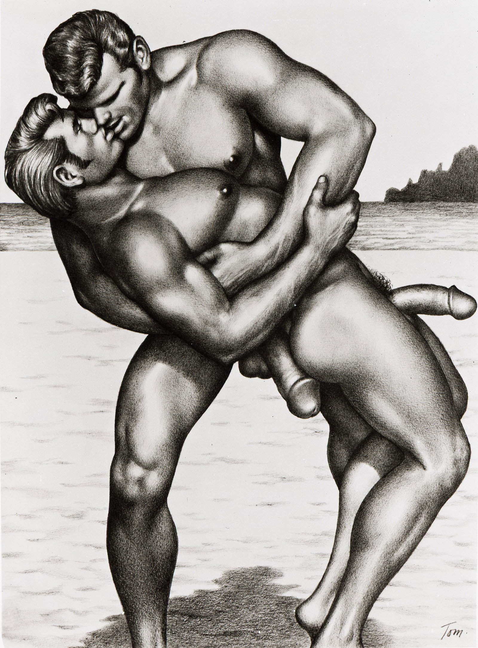 Tom of Finland, Group of 8 Tom of Finland Silver Gelatin Prints., Silver Gelatin Prints.: Tom of Finland 1920-1991 Group of 8 Photographs of Tom of Finland drawings. Silver prints. With pencil notations in an unknown hand on verso. Tom - N3, Tom - E6, Tom - L6, Tom P3, Tom - B6, Tom - D5, 