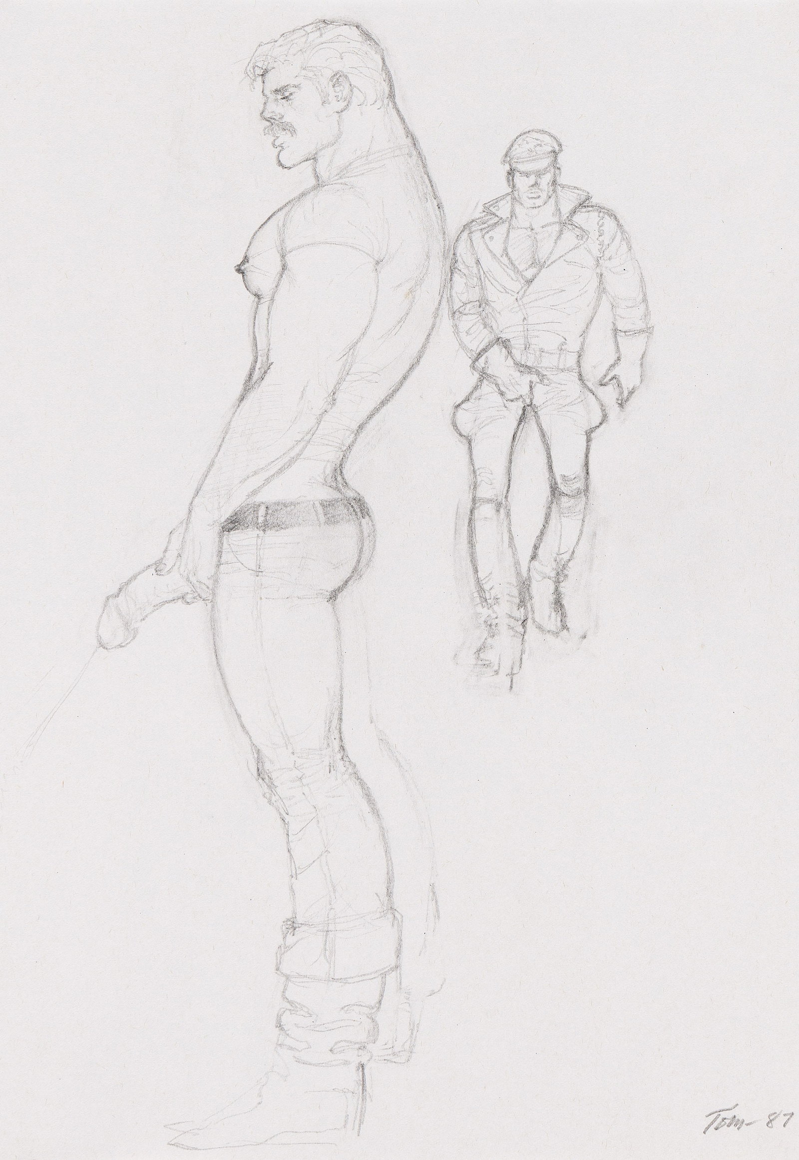 Tom of Finland, Untitled (Preparatory Drawing of Two Men), 1987. (1 of 1)