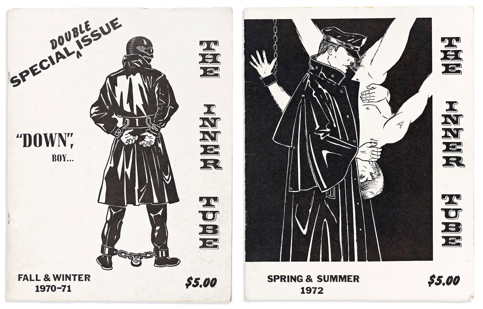 Two issues of the BDSM fetish magazine, The Inner Tube. 1970-1972. (1 of 2)