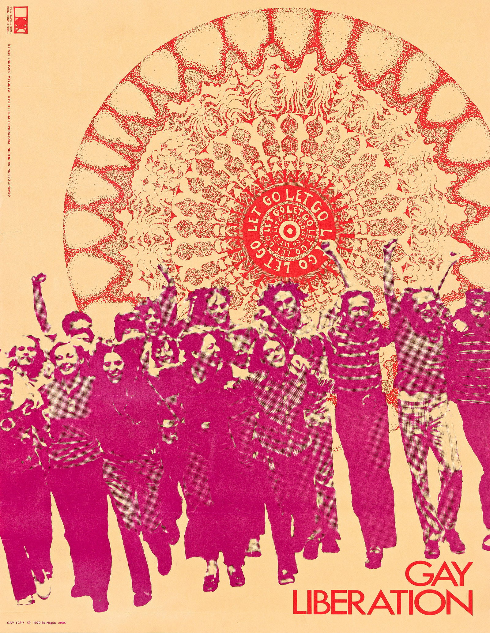 Su Negrin, Peter Hujar & Suzanne Bevier, Gay Liberation. 1970.: Su Negrin, Peter Hujar & Suzanne Bevier Gay Liberation. 1970. Offset lithograph poster. After Hujar's image was used by the Gay Liberation Front, it was co-opted and repurposed by Su Negrin. She