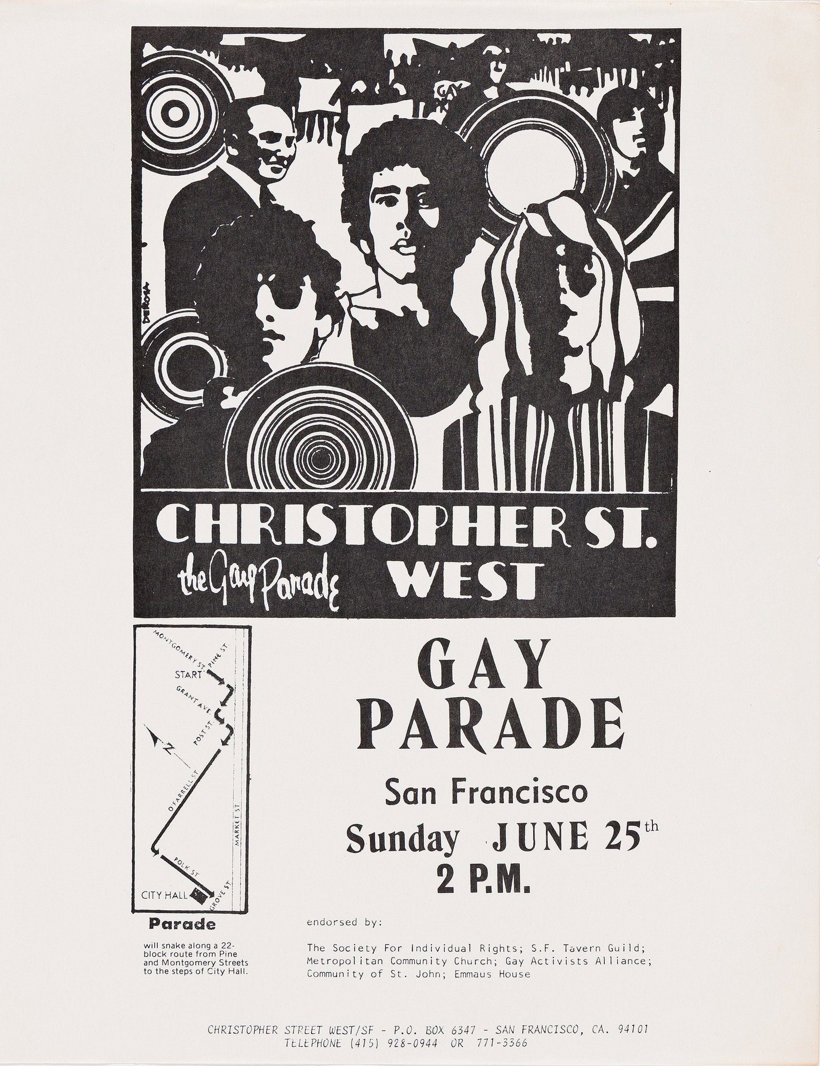 Pair of flyers from the first annual predecessor of the San Francisco Pride parade. 1972. (1 of 2)