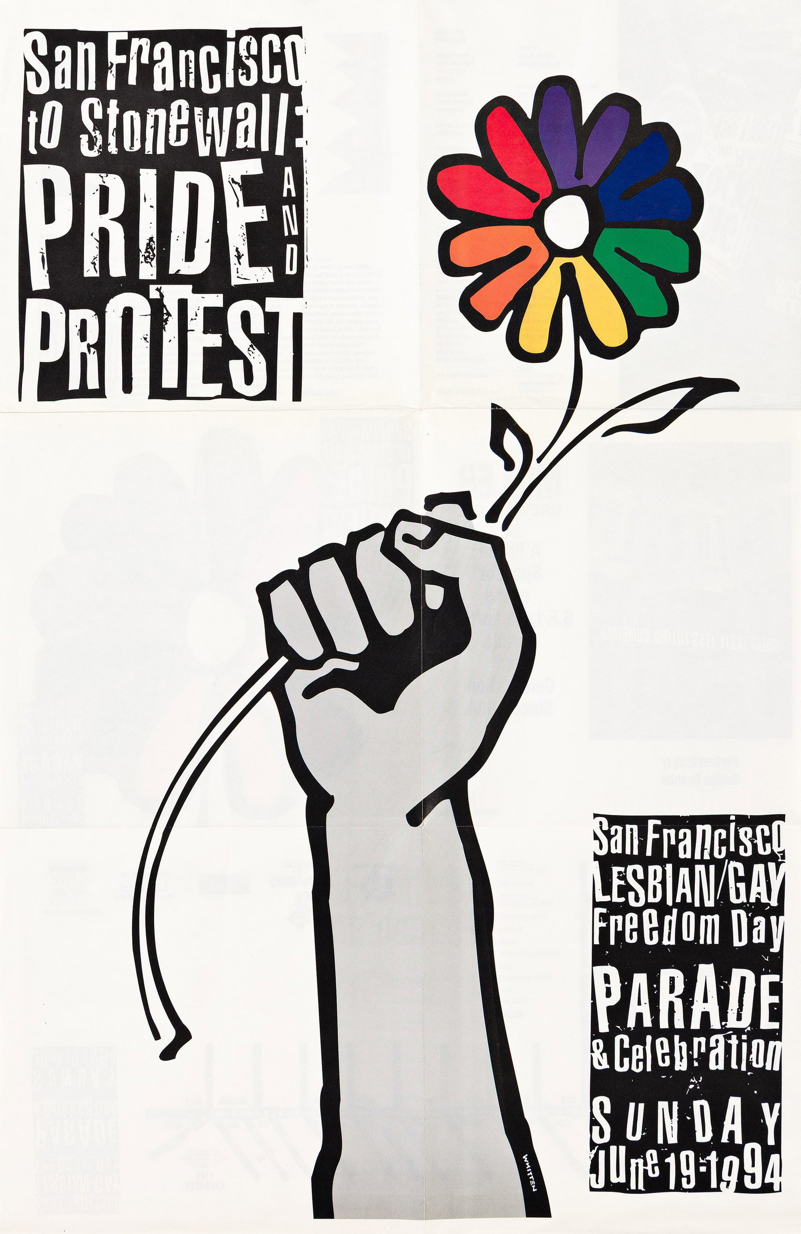 San Francisco to Stonewall / Pride and Protest. 1994.: San Francisco to Stonewall / Pride and Protest. 1994. 26 x 17 in. (66 x 43.2 cm.)