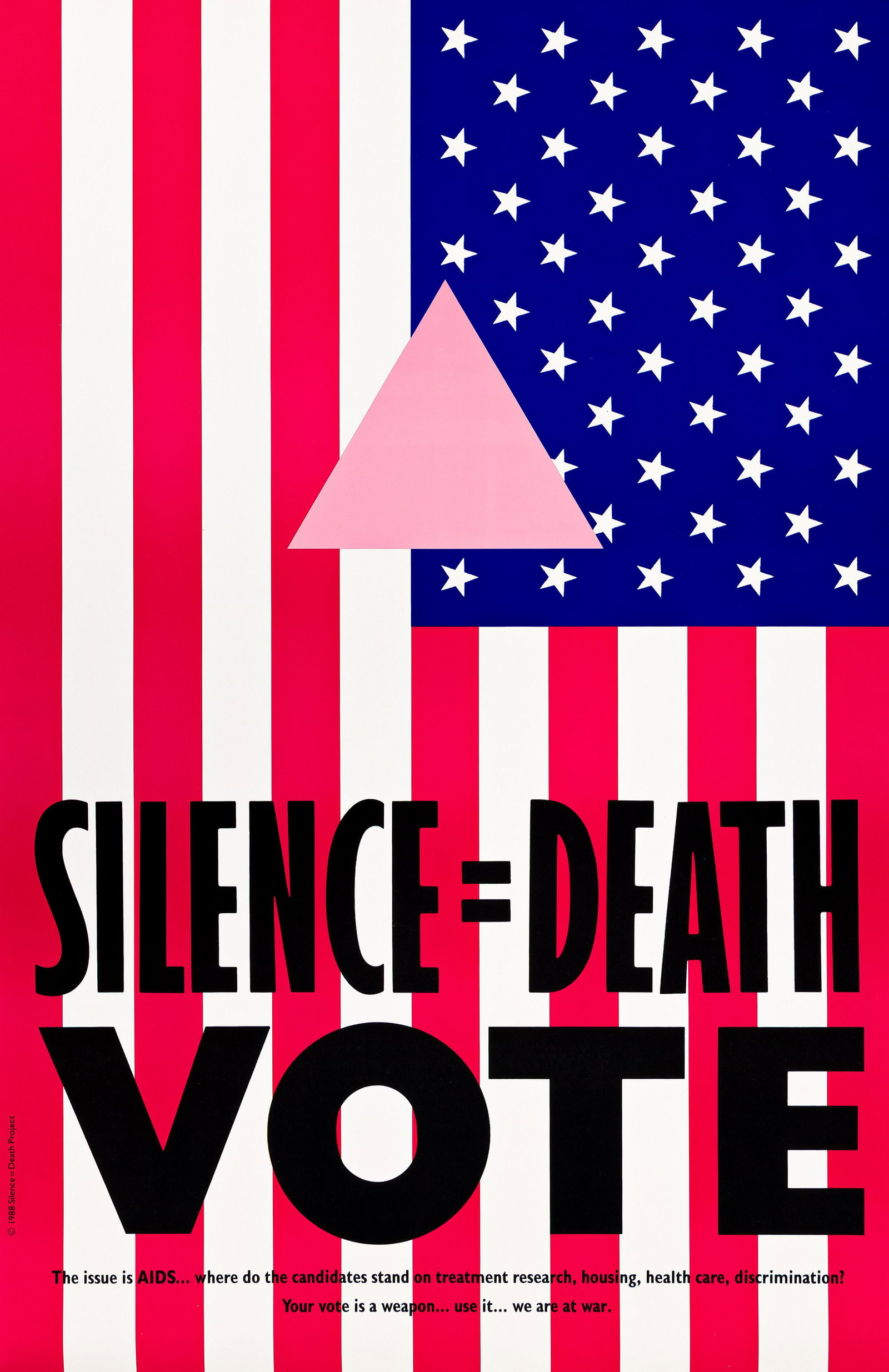 Silence = Death Collective, Silence = Death / Vote. Offset lithograph poster. 1988. (1 of 1)