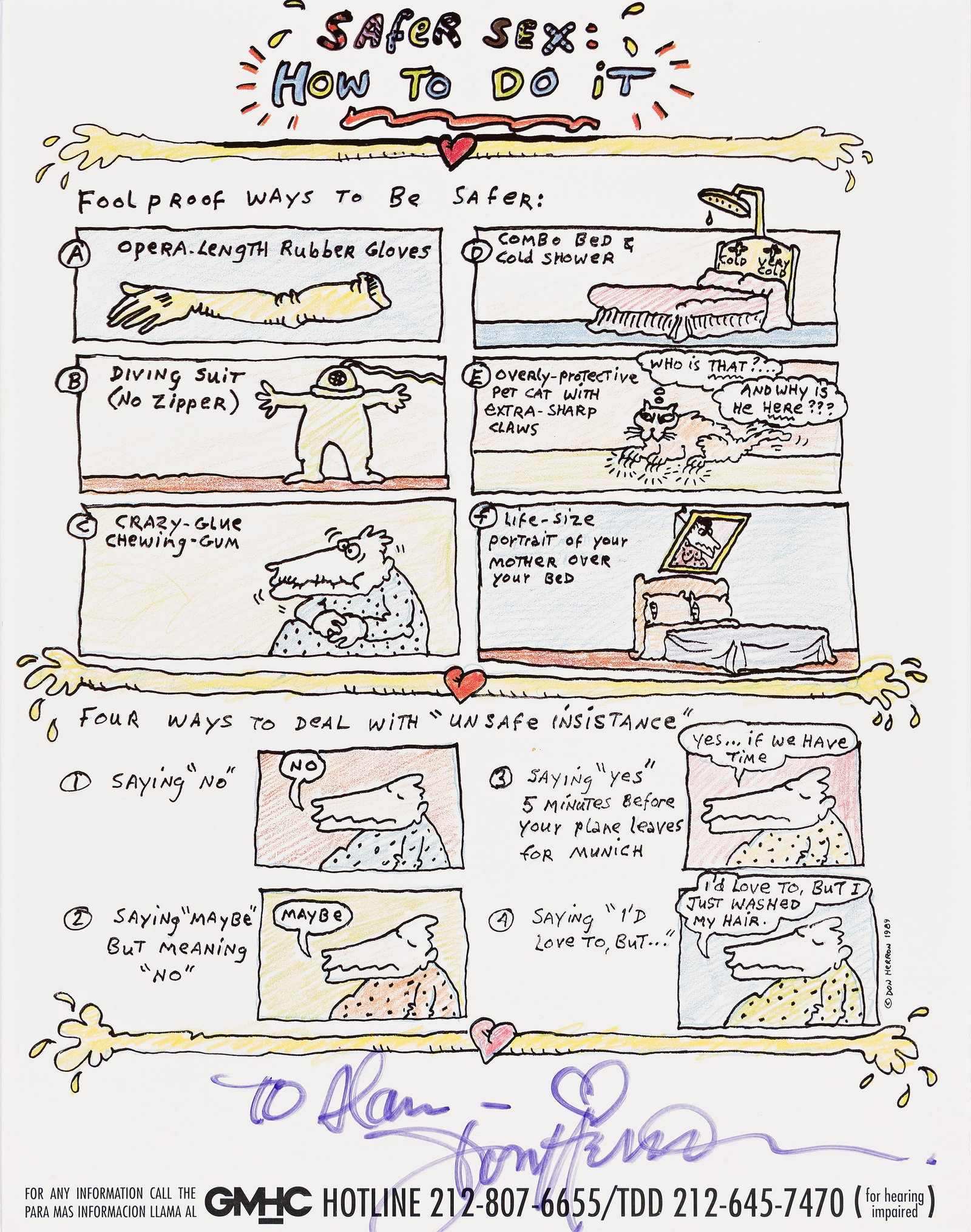 Don Herron, Safer Sex / How to Do It. 1989. Offset lithograph poster. (1 of 1)