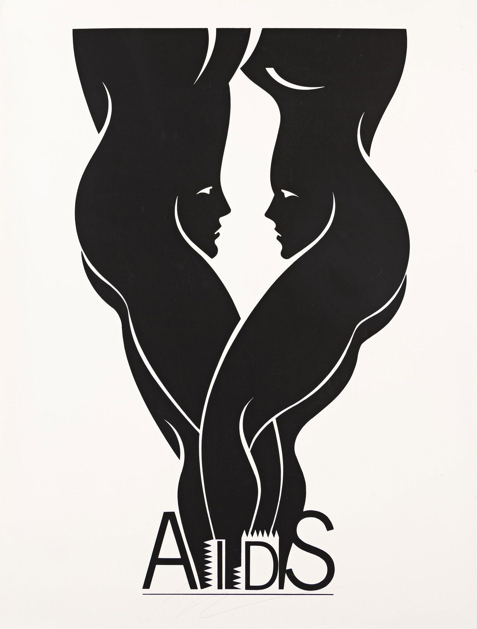 Ken Thompson, AIDS, silkscreen poster. Circa 1990s.